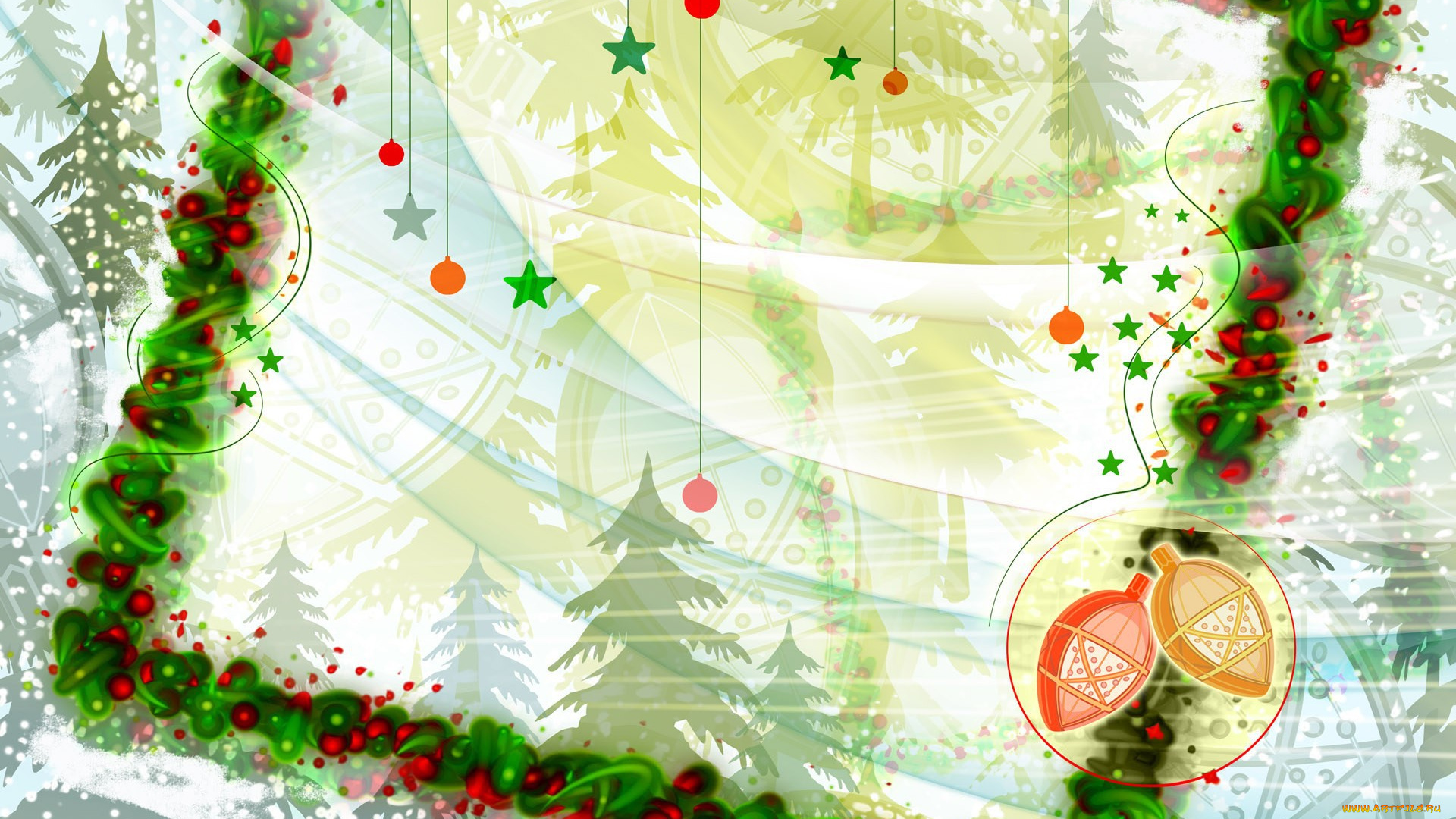 праздничные, векторная, графика, , новый, год, рождество, новый, год, рамка, шишки, шарики, звездочки