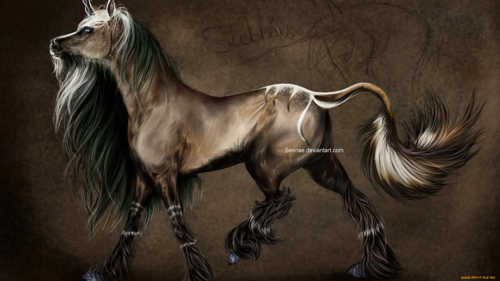 рисованные, животные, , сказочные, , мифические, единорог