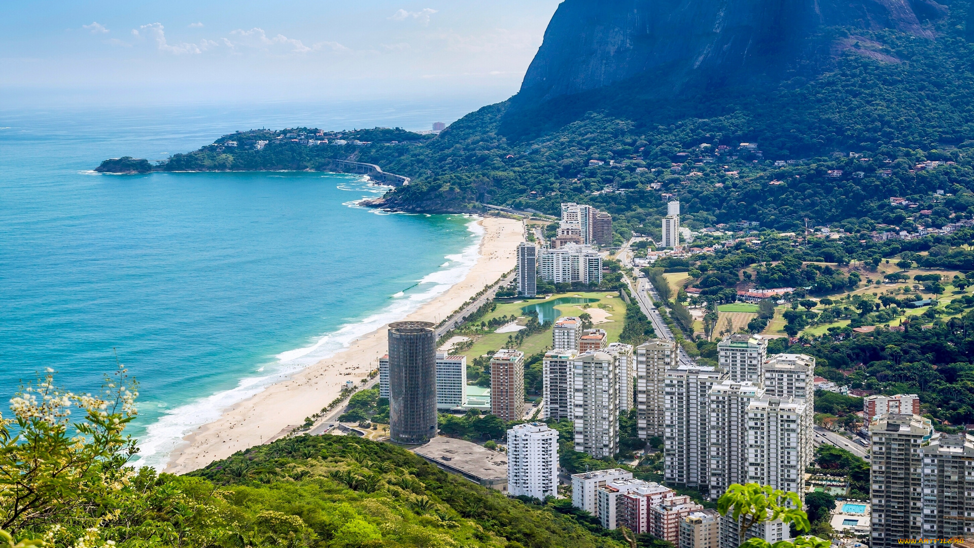 sao, conrado, beach, -, rio, de, janeiro, , brazil, города, рио-де-жанейро, , бразилия, сан-конраду, atlantic, ocean, brazil, rio, de, janeiro, sao, conrado, атлантический, океан, рио-де-жанейро, здания, пляж, гора, побережье, пейзаж, панорама
