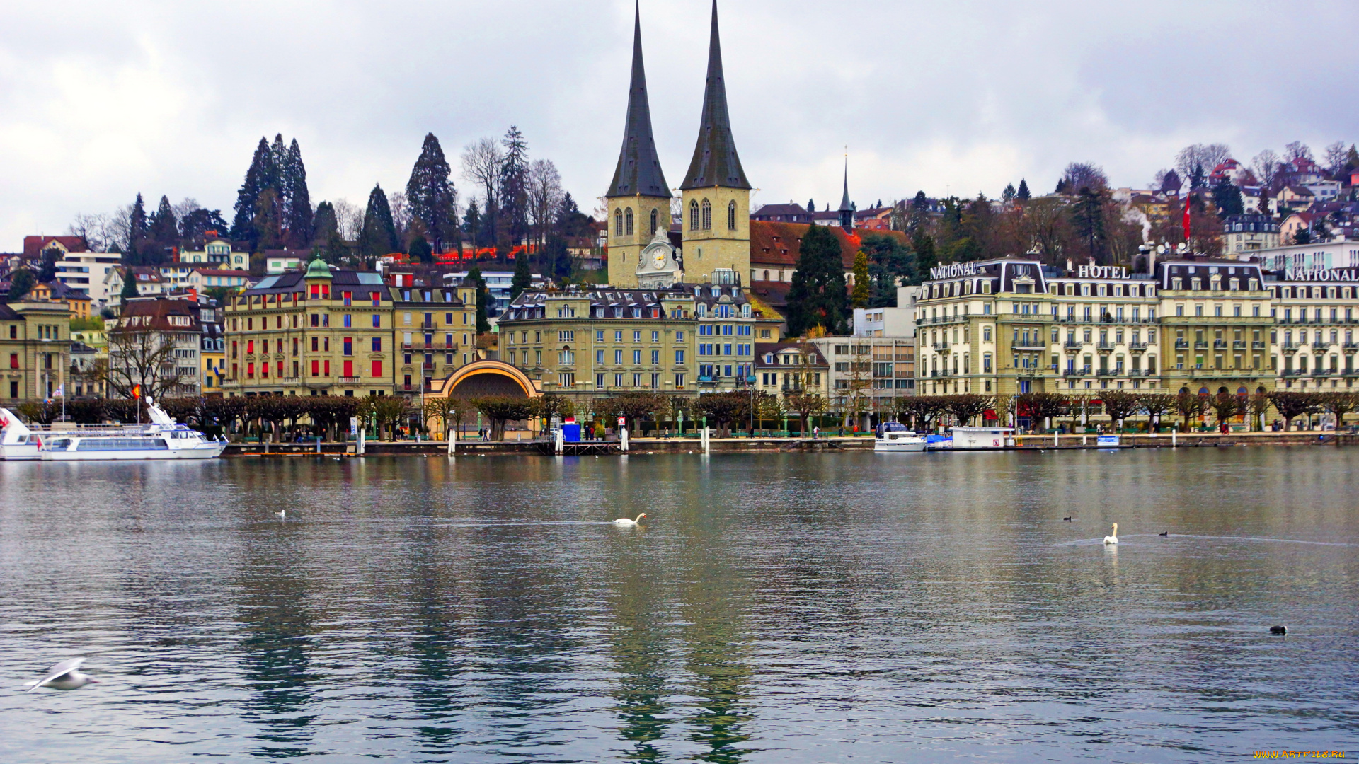 швейцария, , люцерн, города, люцерн, , швейцария, река, дома, люцерн, мост