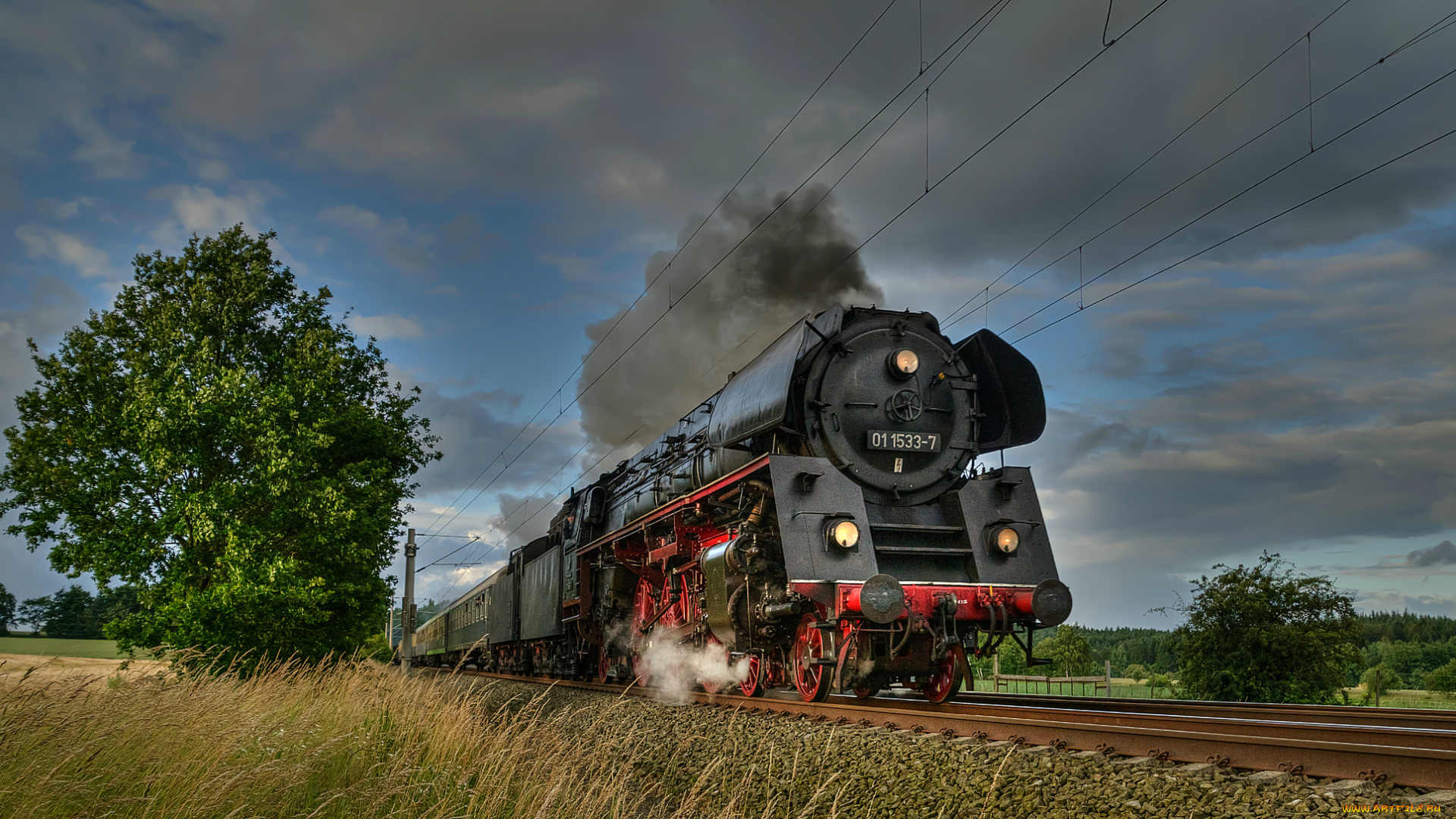 техника, паровозы, рельсы, дорога, железная, вагоны