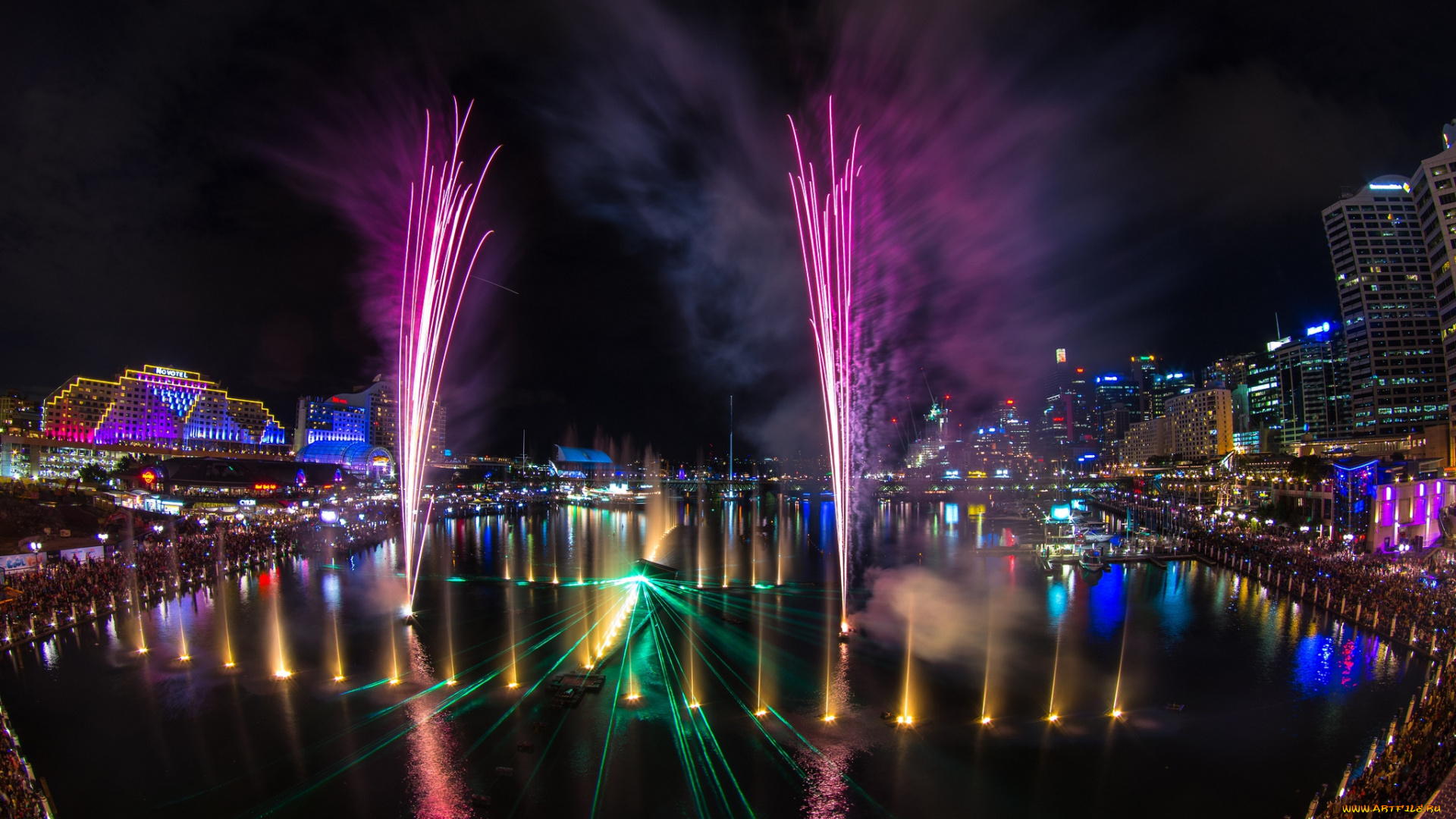 vivid, sydney, festival, 2014, города, сидней, , австралия, фейерверк, фестиваль, ночь, город