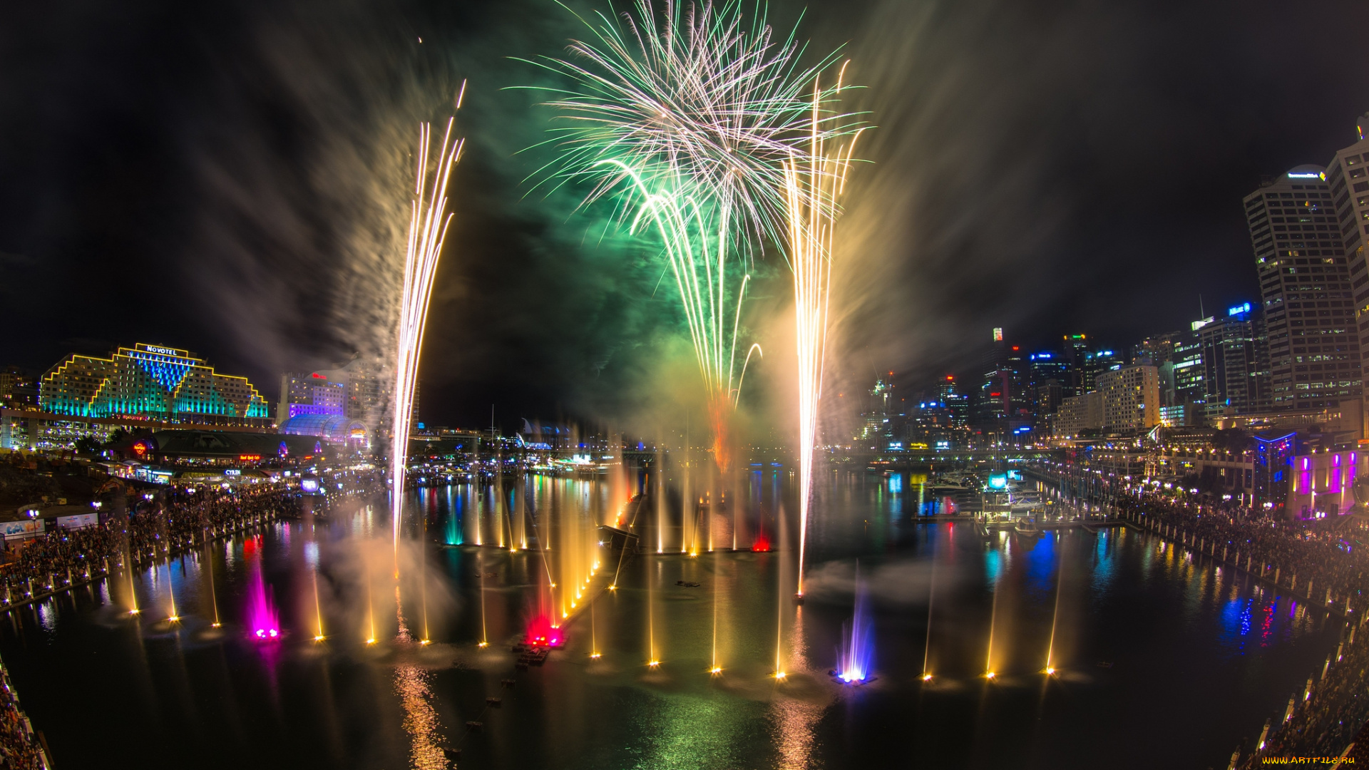 vivid, sydney, festival, 2014, города, сидней, , австралия, фейерверк, фестиваль, ночь, город
