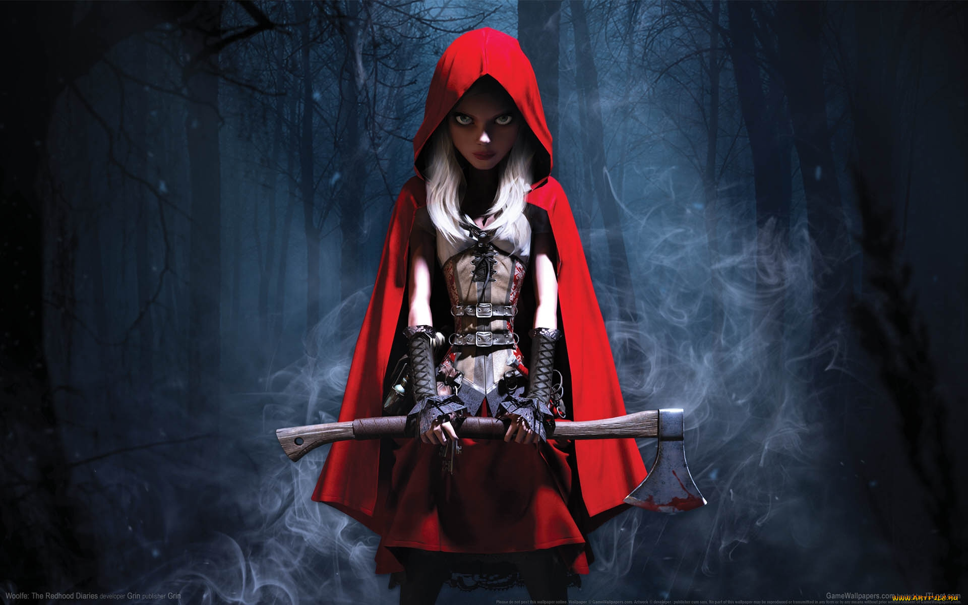 woolfe, , the, redhood, diaries, видео, игры, лес, топор, красная, шапочка