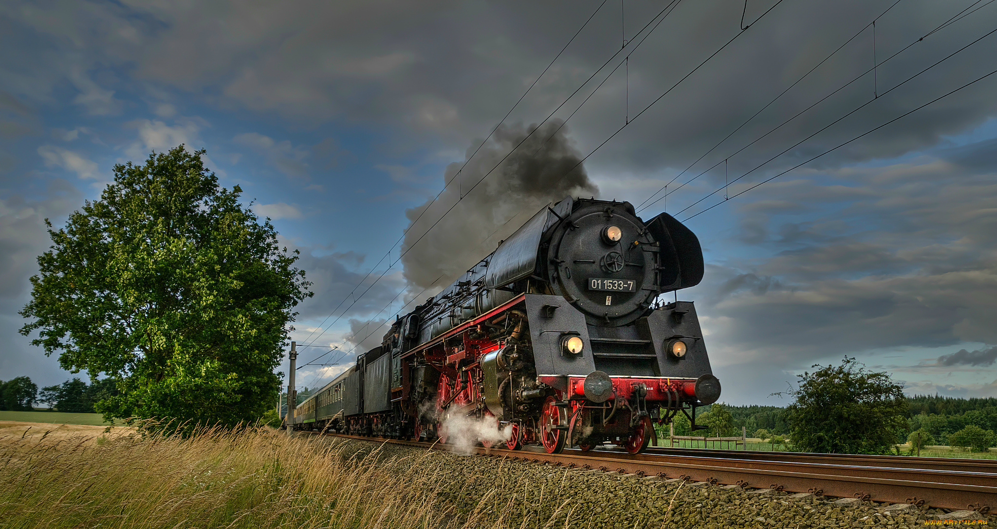 техника, паровозы, рельсы, дорога, железная, вагоны