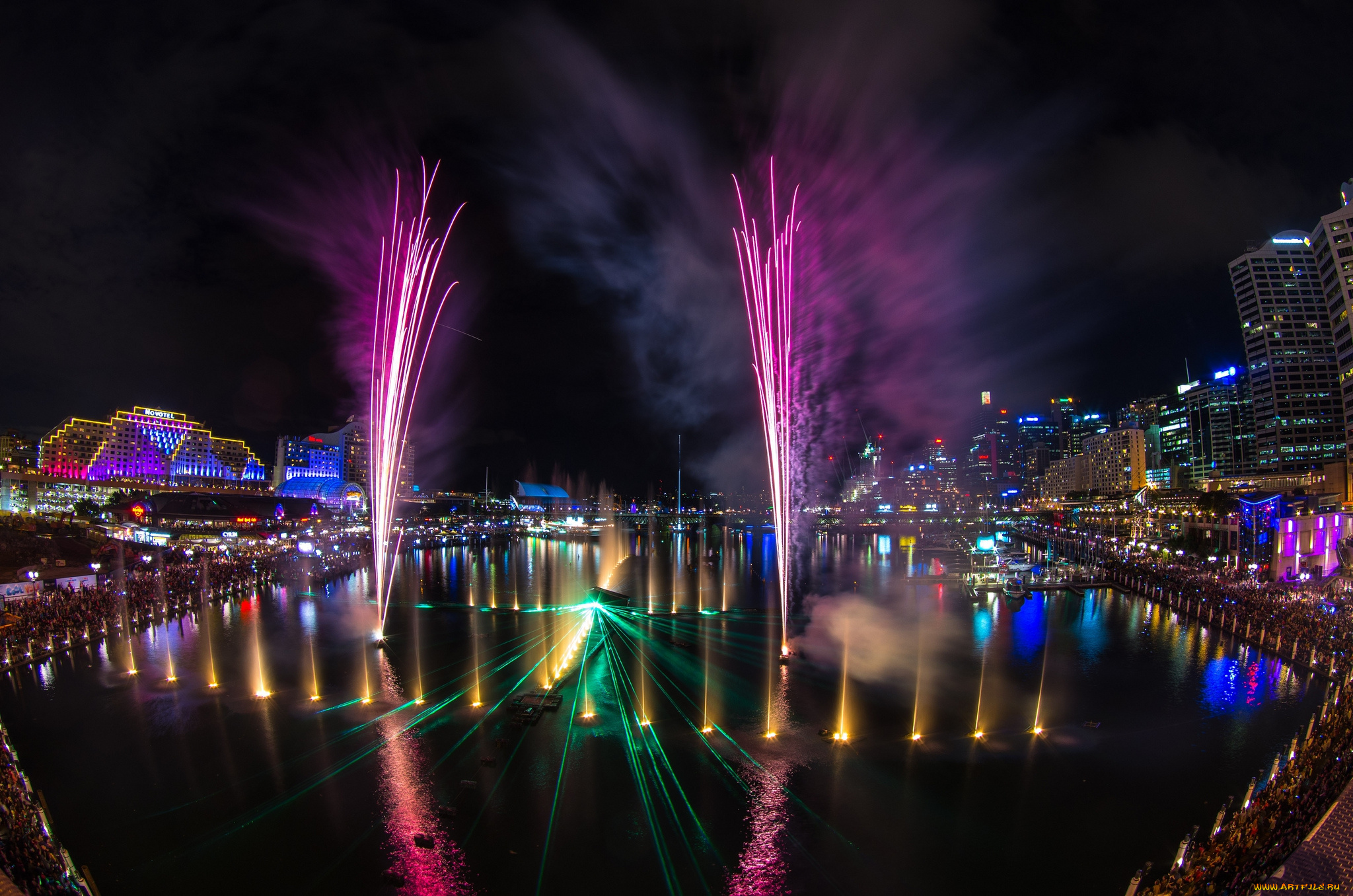 vivid, sydney, festival, 2014, города, сидней, , австралия, фейерверк, фестиваль, ночь, город