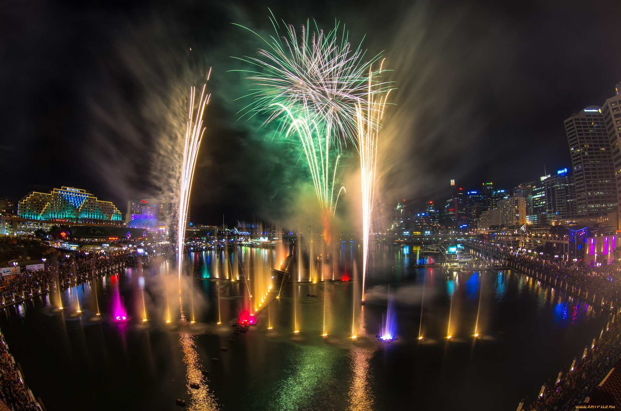 vivid, sydney, festival, 2014, города, сидней, , австралия, фейерверк, фестиваль, ночь, город