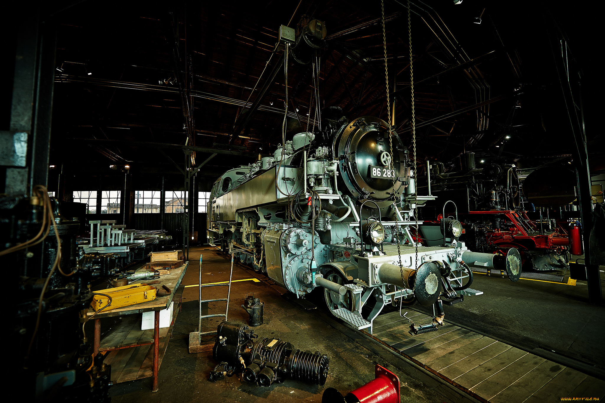 техника, паровозы, паровоз, депо, ремонт