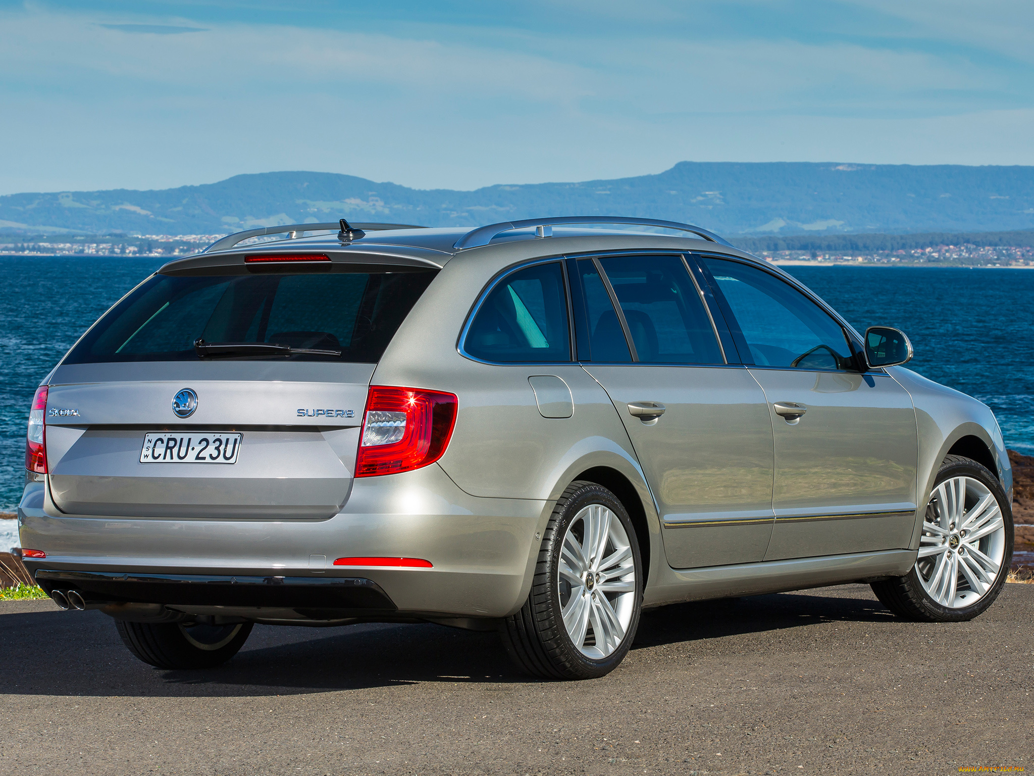 автомобили, skoda, superb, wagon, 2014г, серый