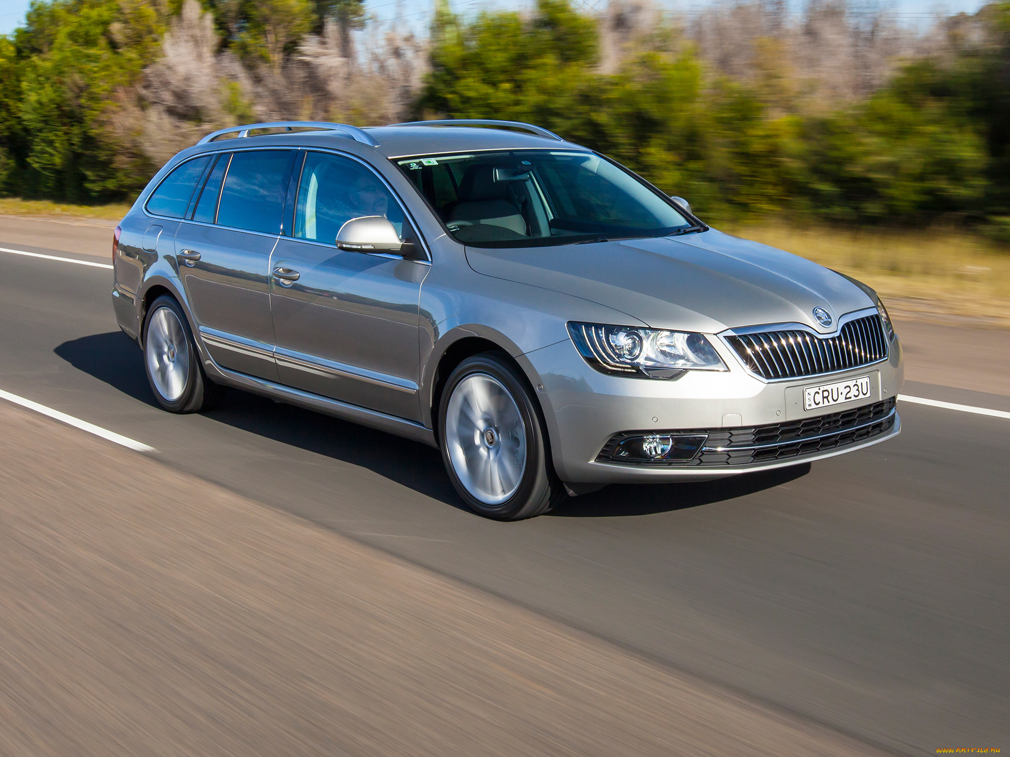 автомобили, skoda, superb, wagon, 2014г, серый