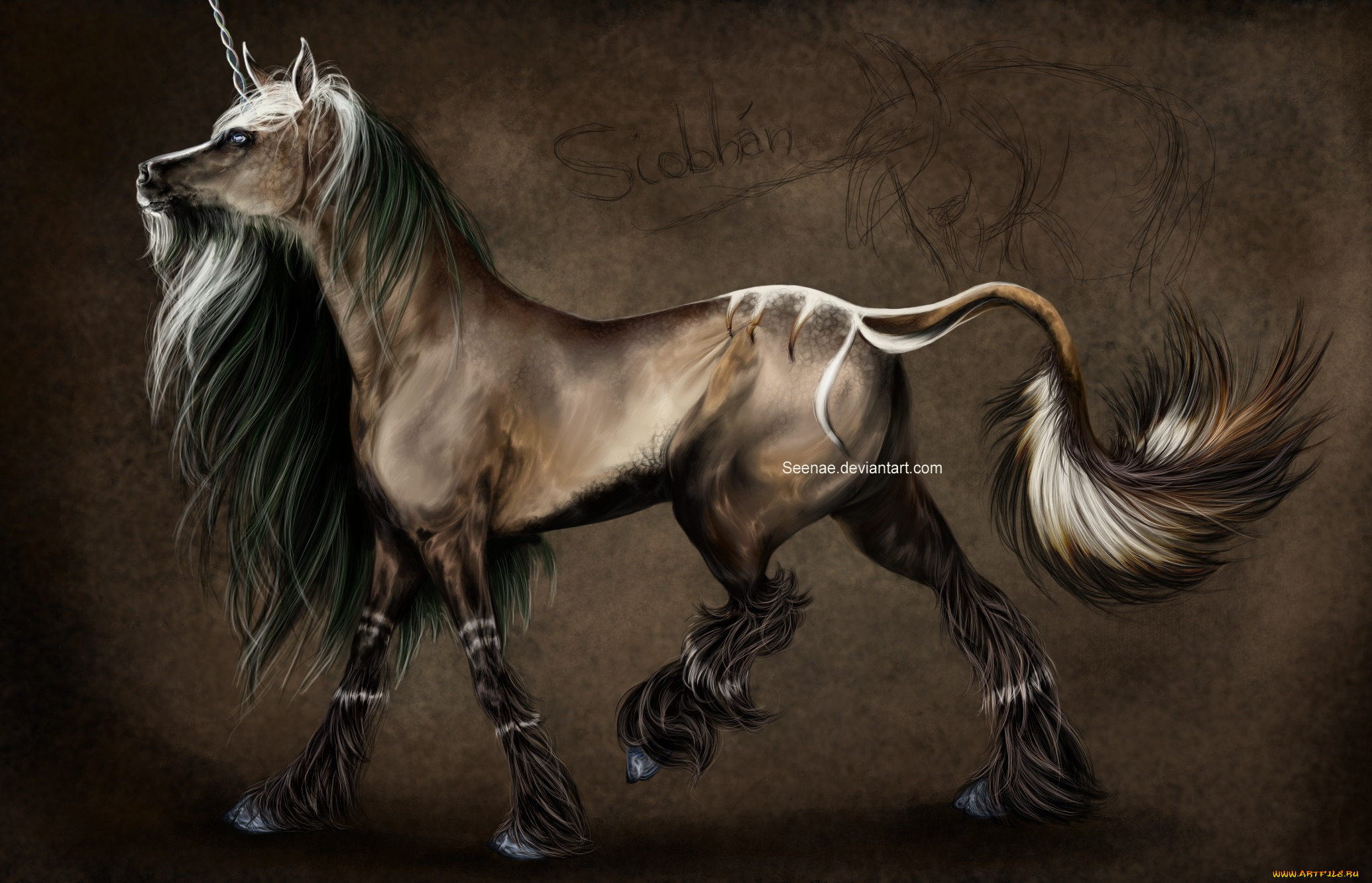 рисованные, животные, , сказочные, , мифические, единорог