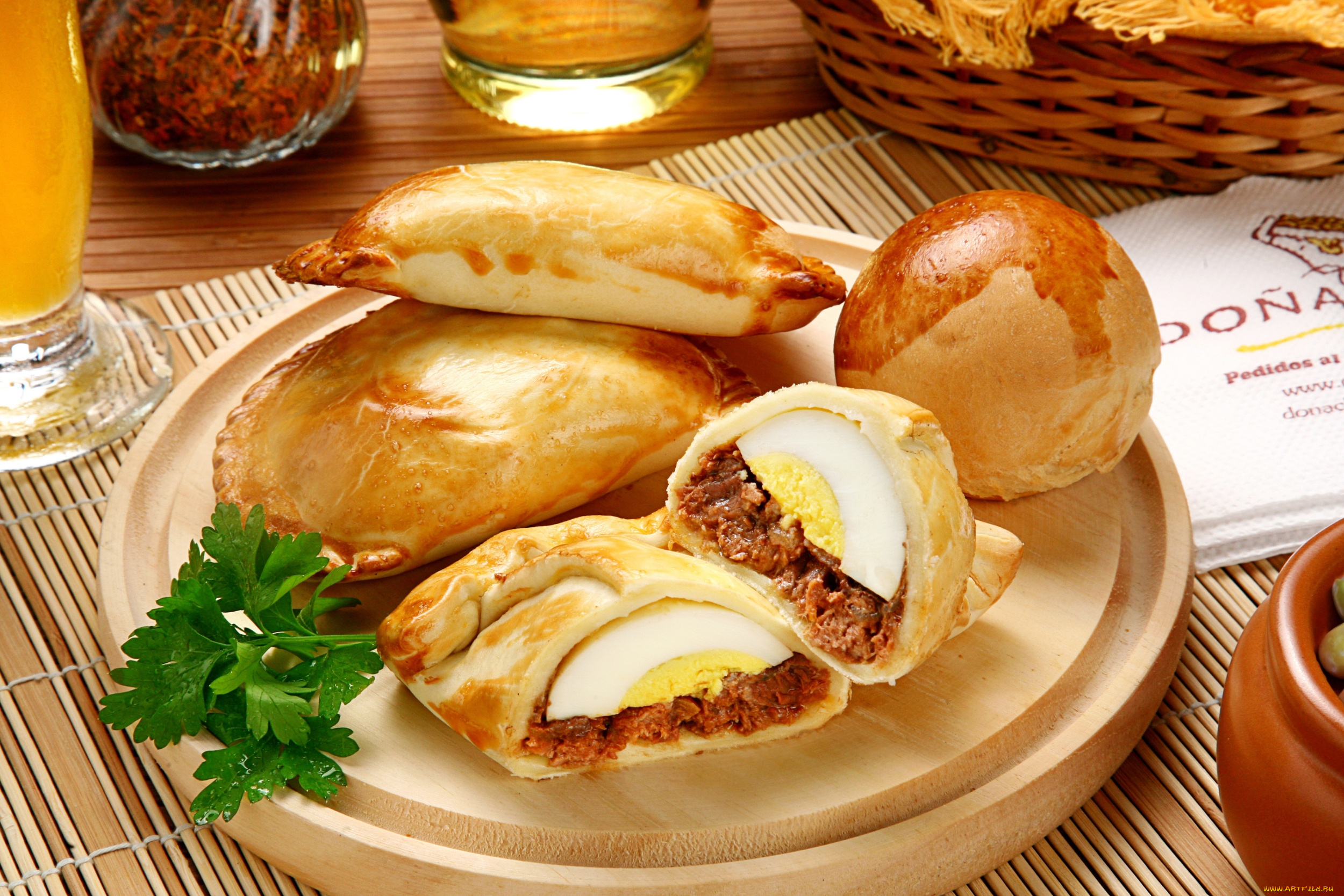 еда, пироги, пирожки, мясо, яйцо