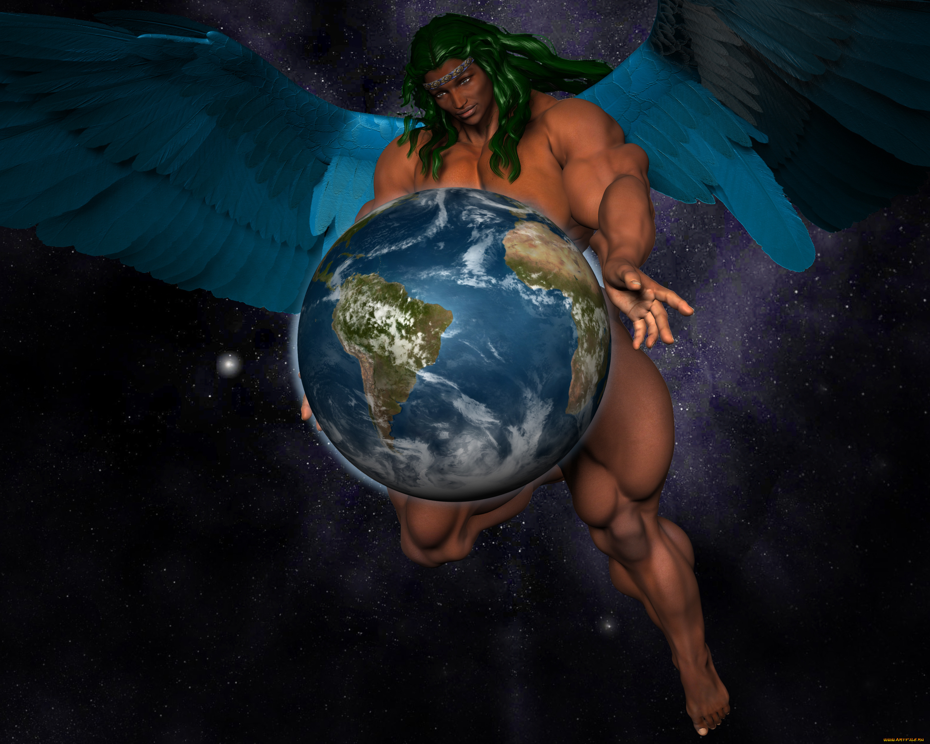 3д, графика, ангел, , angel, ангел, планета, мужчина