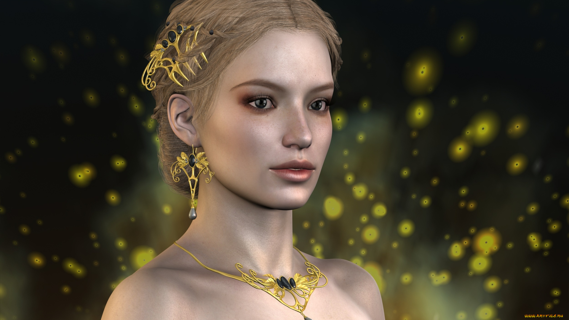 3д, графика, портрет, , portraits, девушка, взгляд, фон