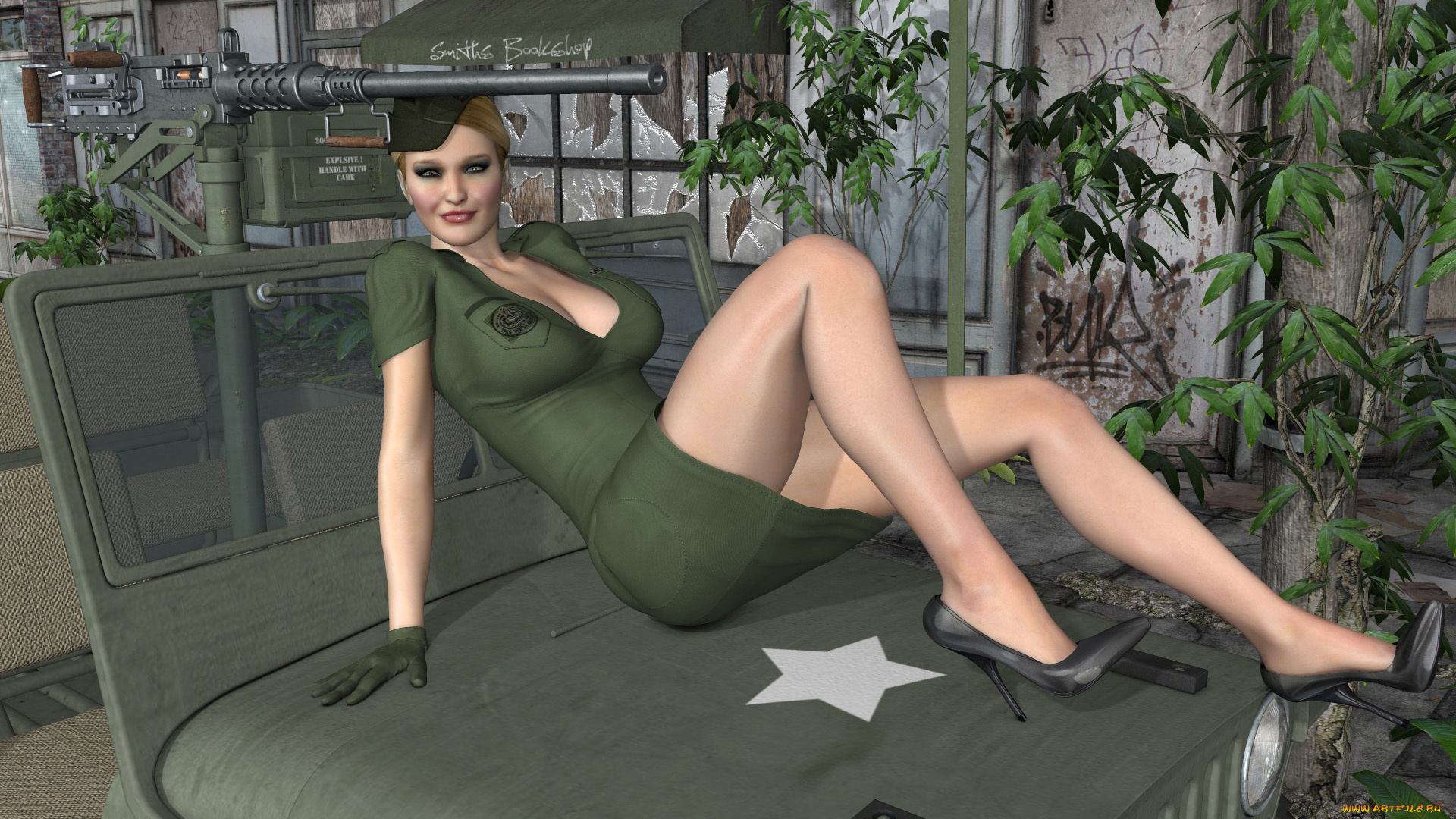 автомобили, 3d, car&girl, девушка, взгляд, фон, автомобиль