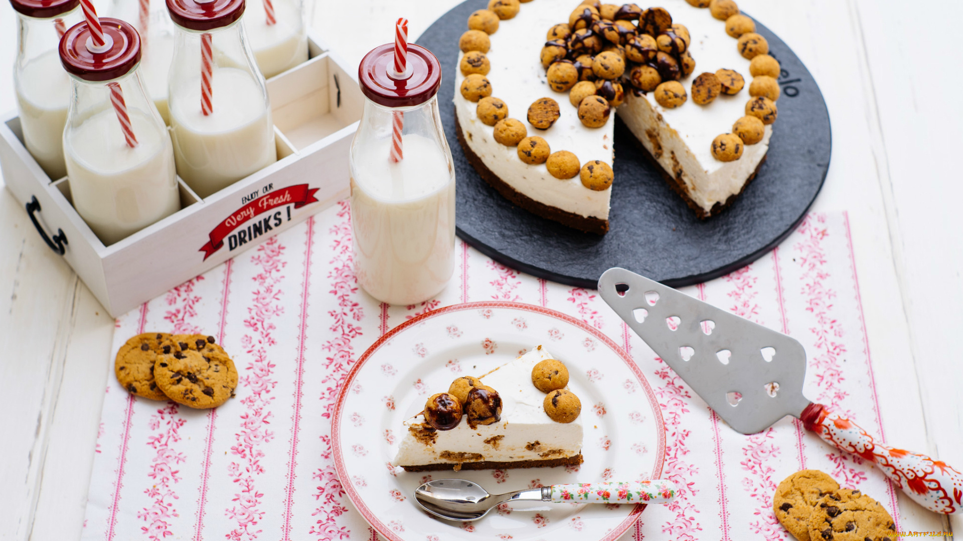 еда, торты, шоколад, молоко, печенье, суфле, торт