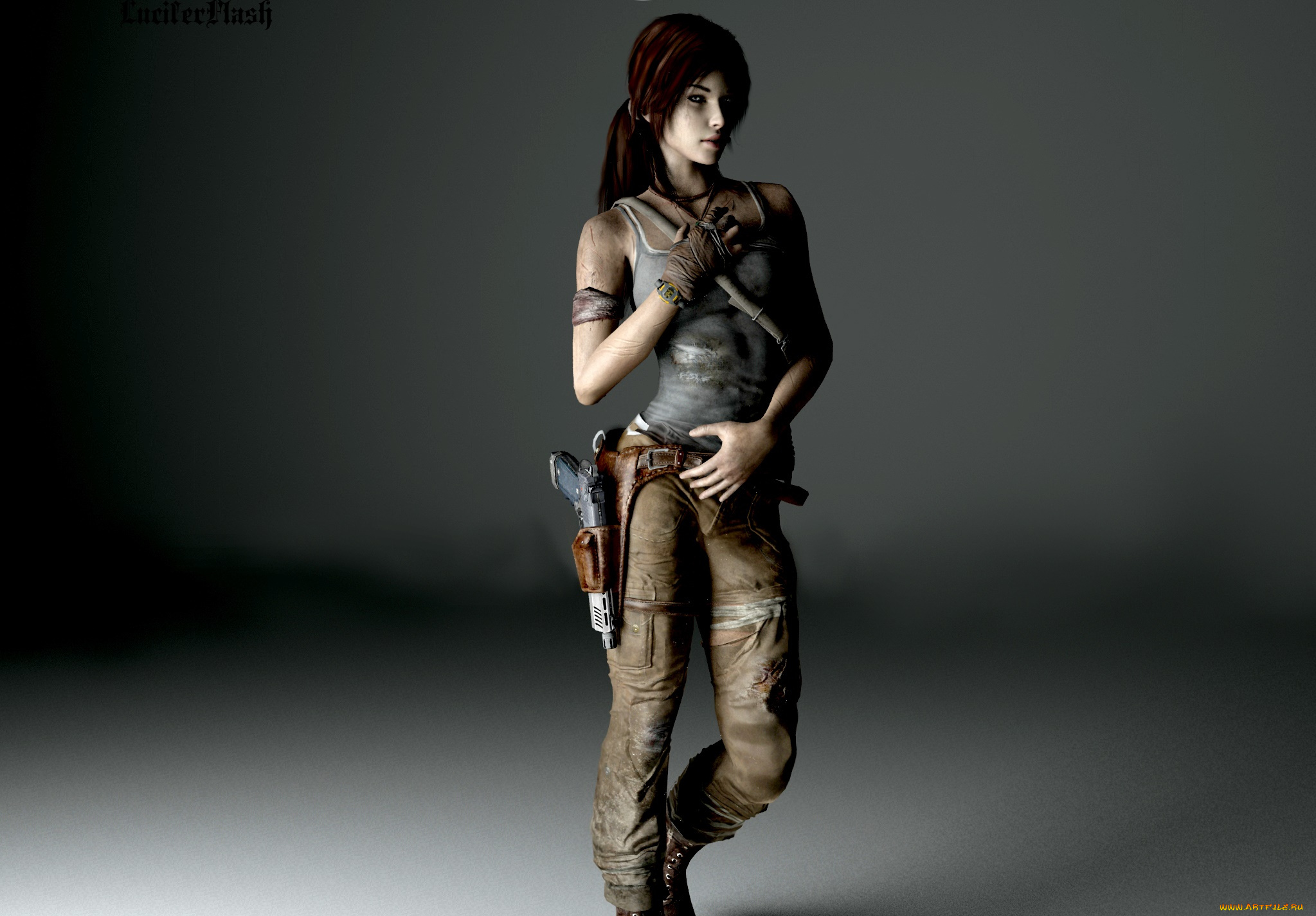 3д, графика, люди, , people, девушка, взгляд, фон, оружие