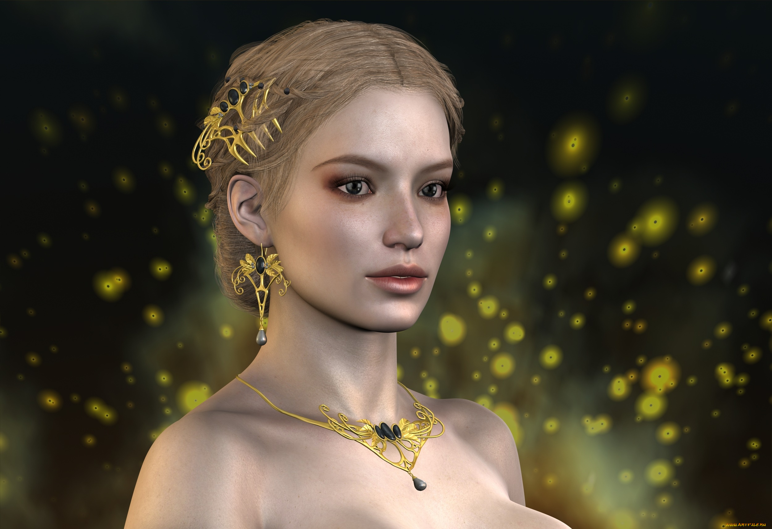3д, графика, портрет, , portraits, девушка, взгляд, фон