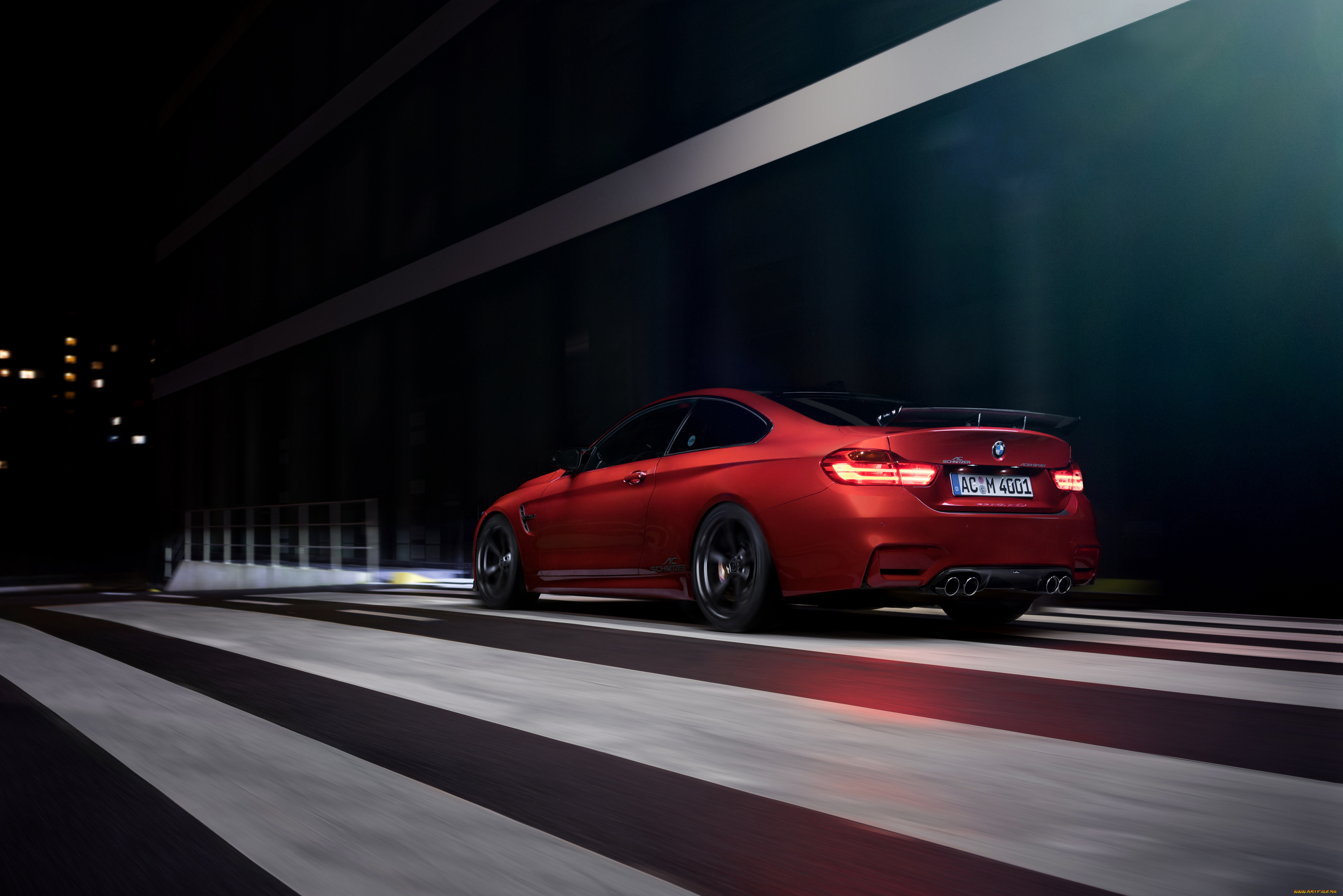 автомобили, bmw, schnitzer, ac, красный, 2014г, coupе, f82, m4