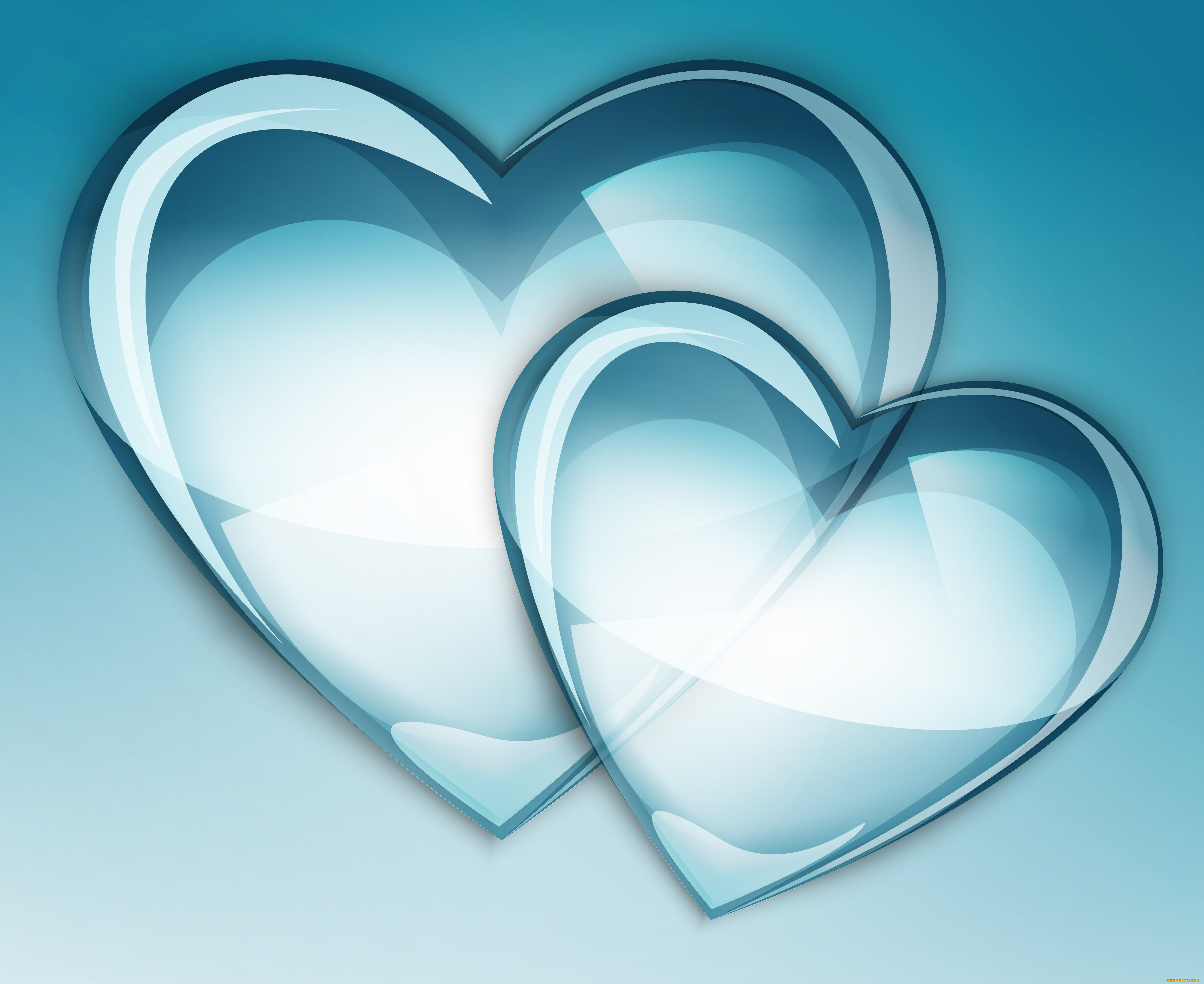 3д, графика, романтика, , romantics, сердечки, пара, любовь, голубой, фон