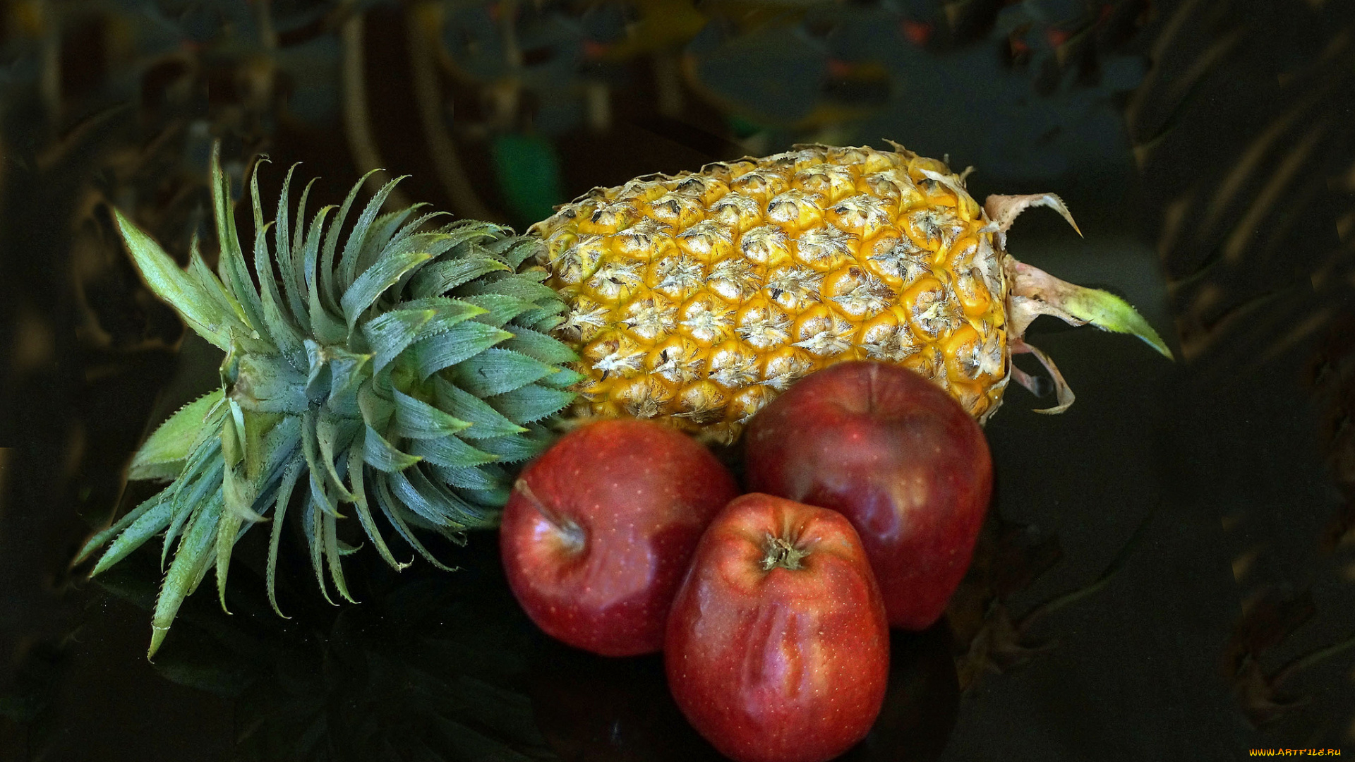 еда, фрукты, , ягоды, ананас, яблоки