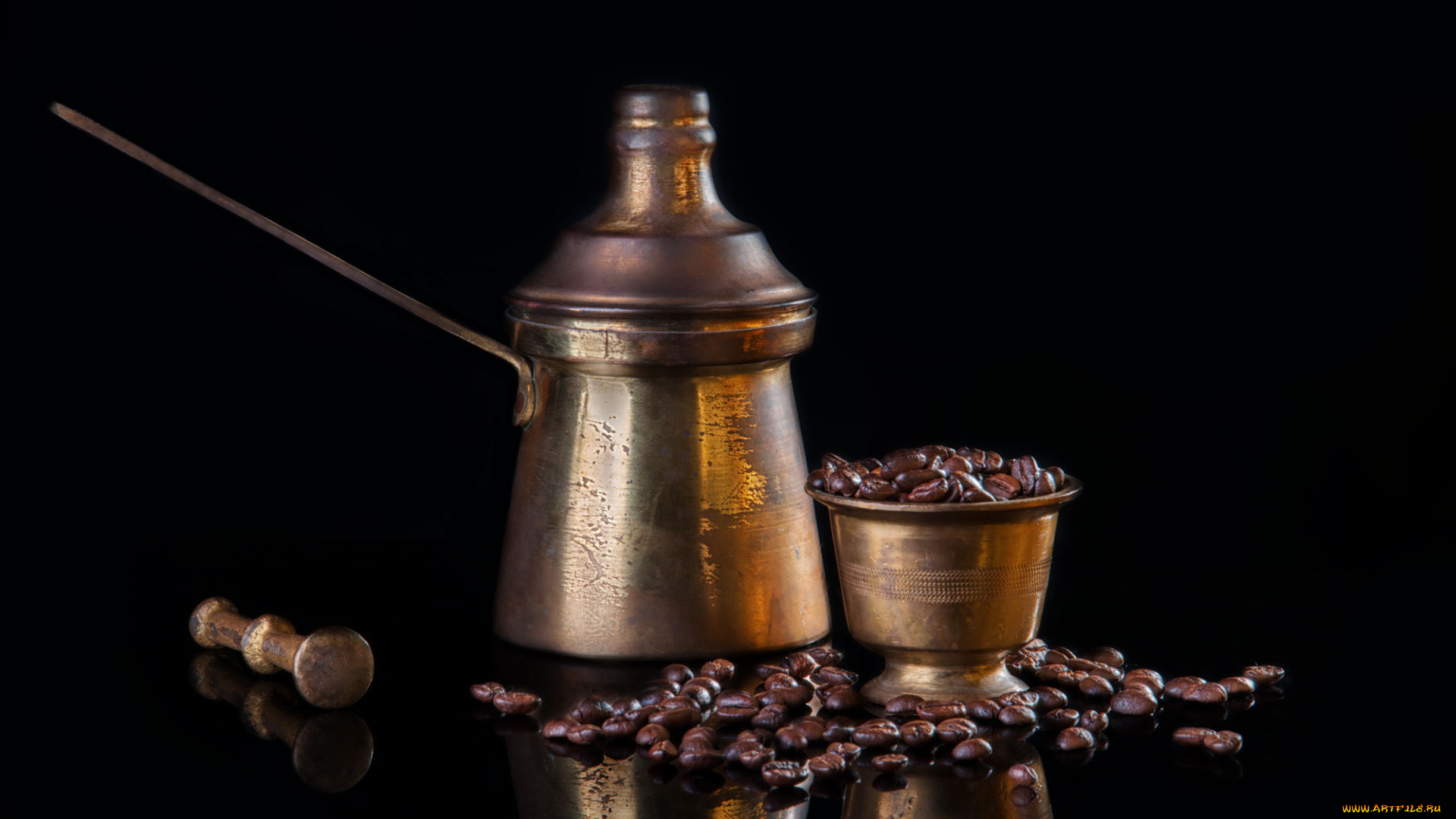 еда, кофе, , кофейные, зёрна, ступка, турка, зерна