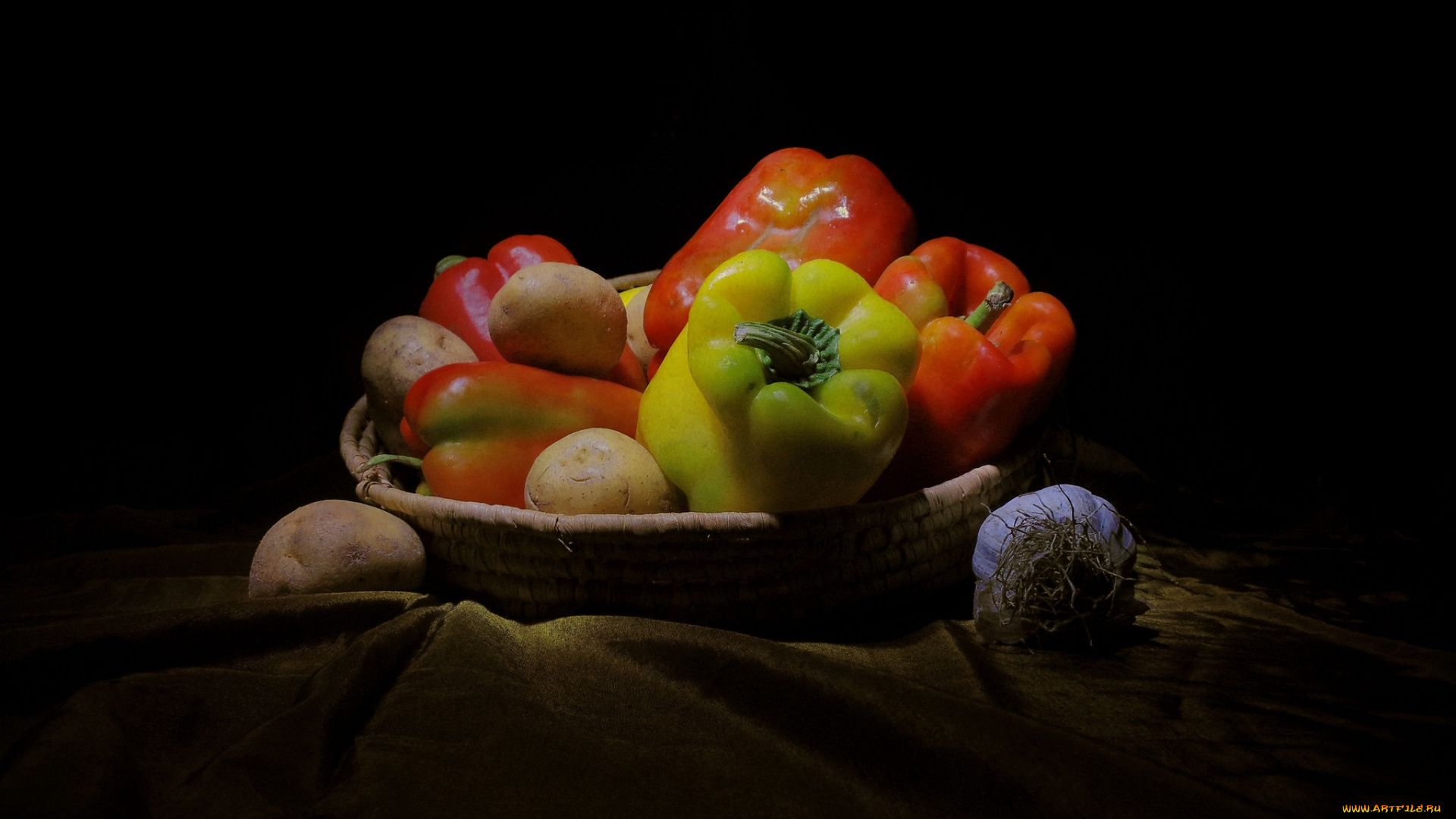 еда, овощи, картошка, перец