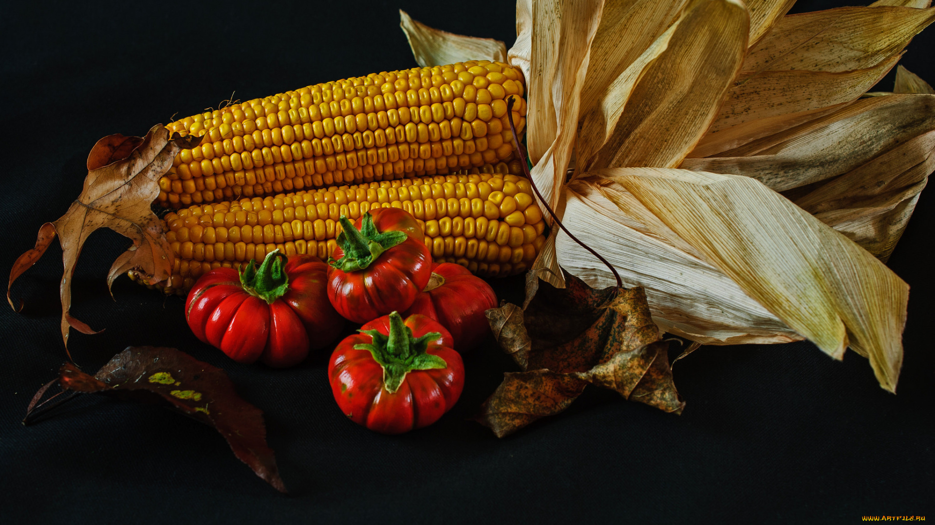 еда, овощи, кукуруза, томаты, помидоры