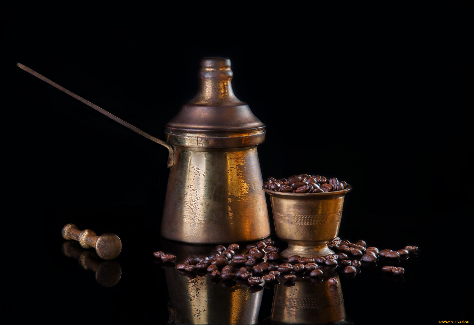 еда, кофе, , кофейные, зёрна, ступка, турка, зерна