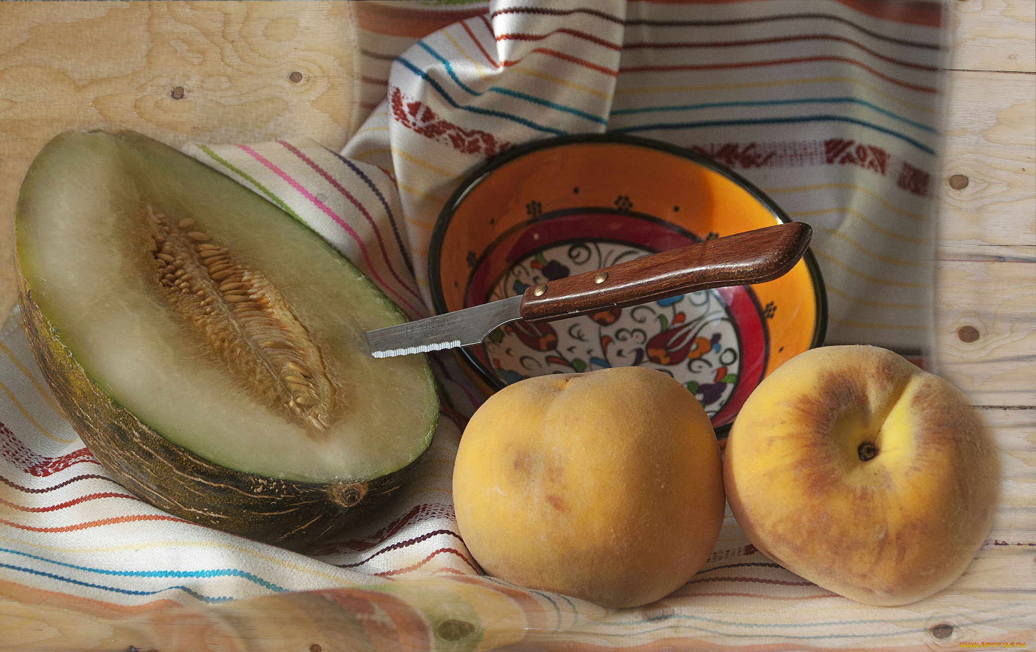 еда, фрукты, , ягоды, персики, дыня