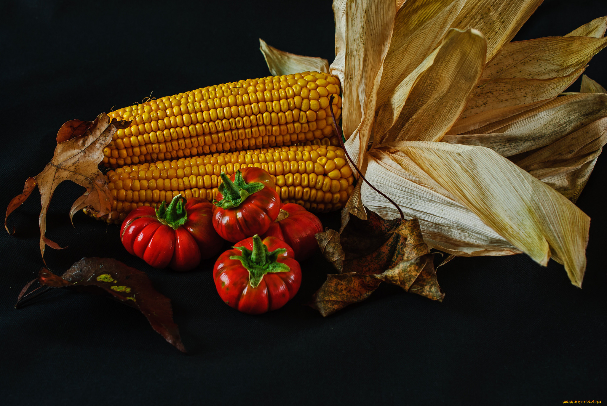 еда, овощи, кукуруза, томаты, помидоры