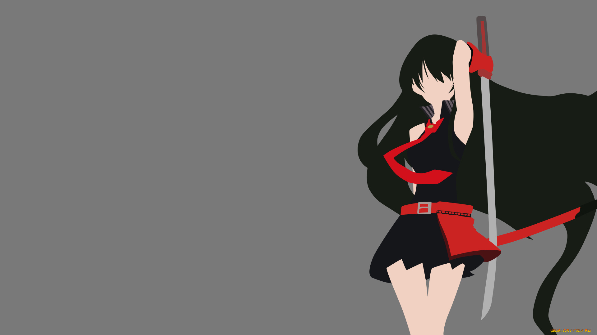 akame, ga, kill, аниме, взгляд, девушка, фон