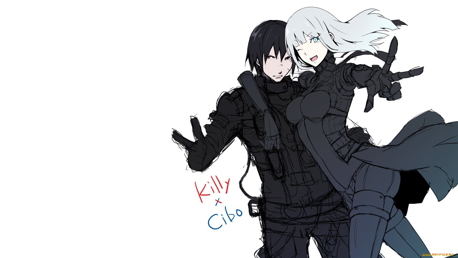 аниме, blame, двое