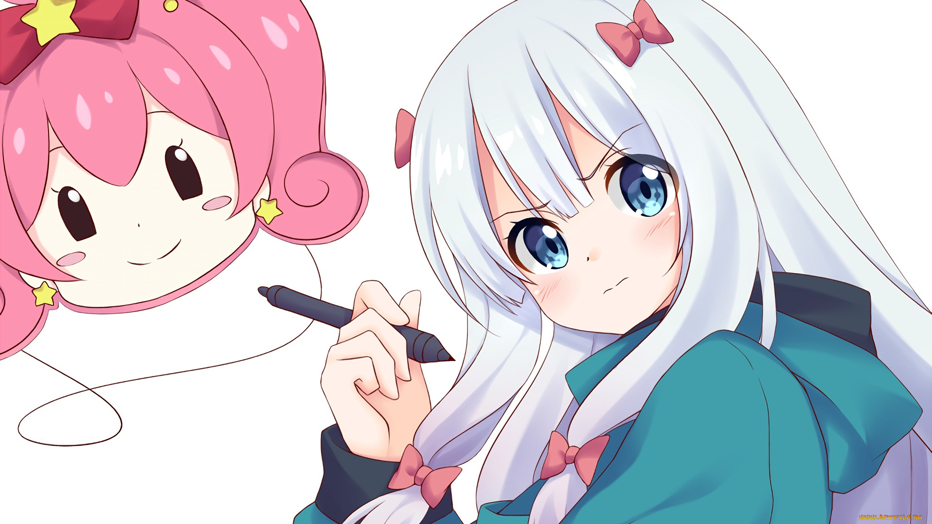 аниме, eromanga-sensei, фон, взгляд, девушка