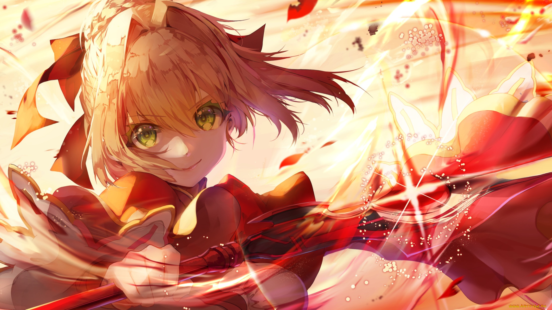 аниме, fate, stay, night, saber, extra