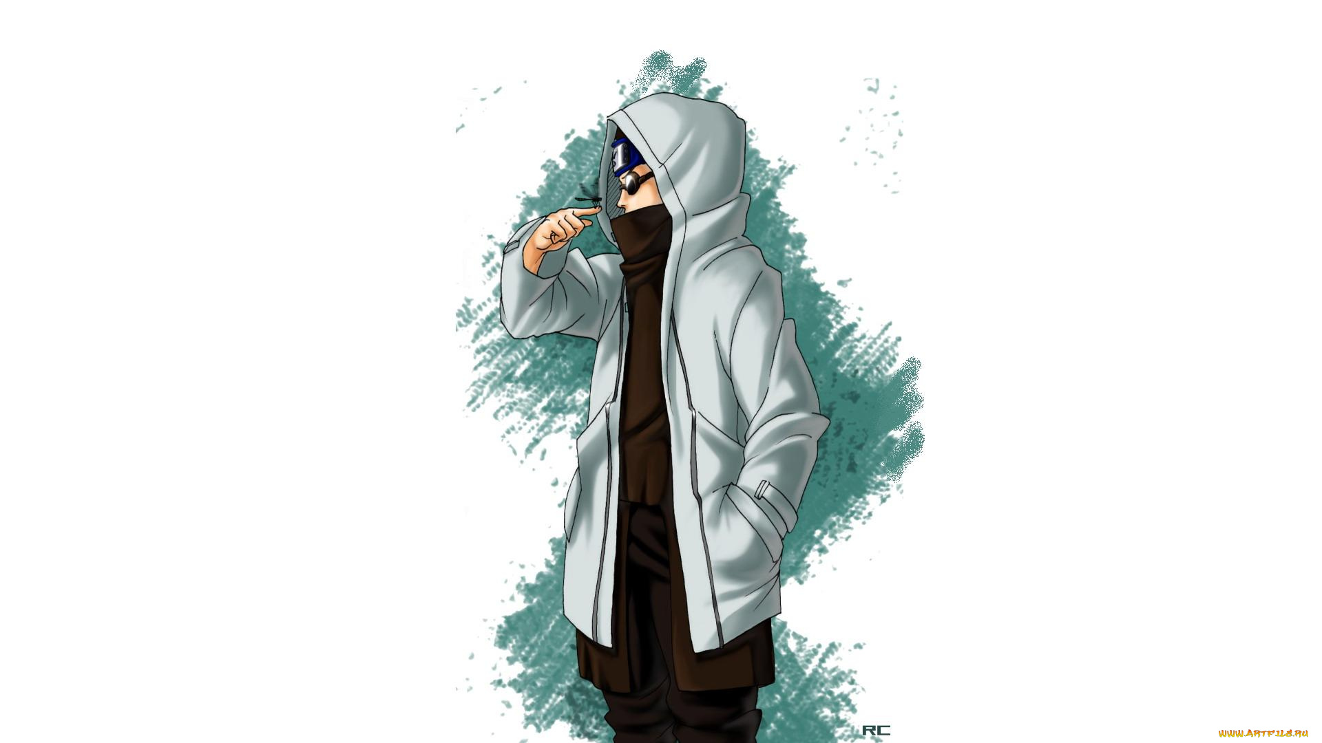 аниме, naruto, очки, стрекоза, плащ, капюшон, абураме, шино