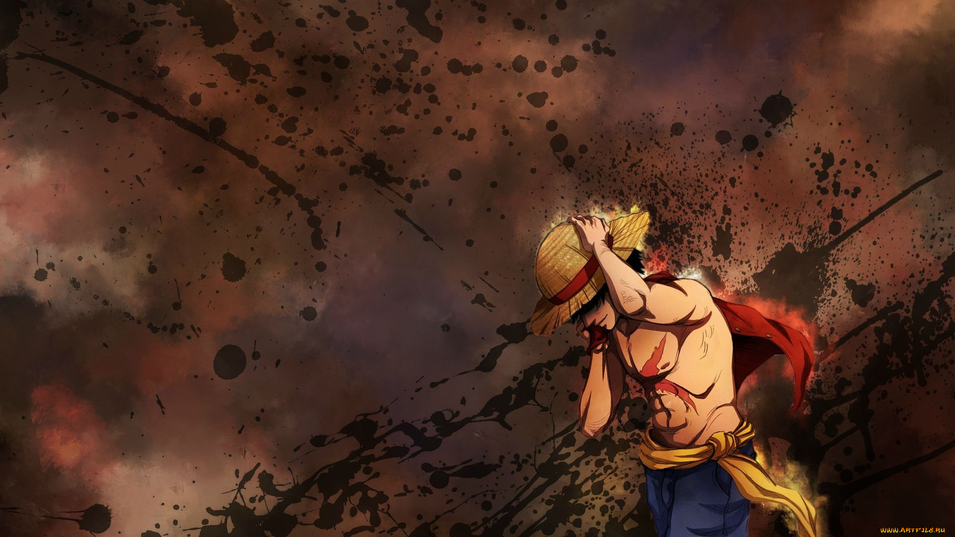 аниме, one, piece, luffy