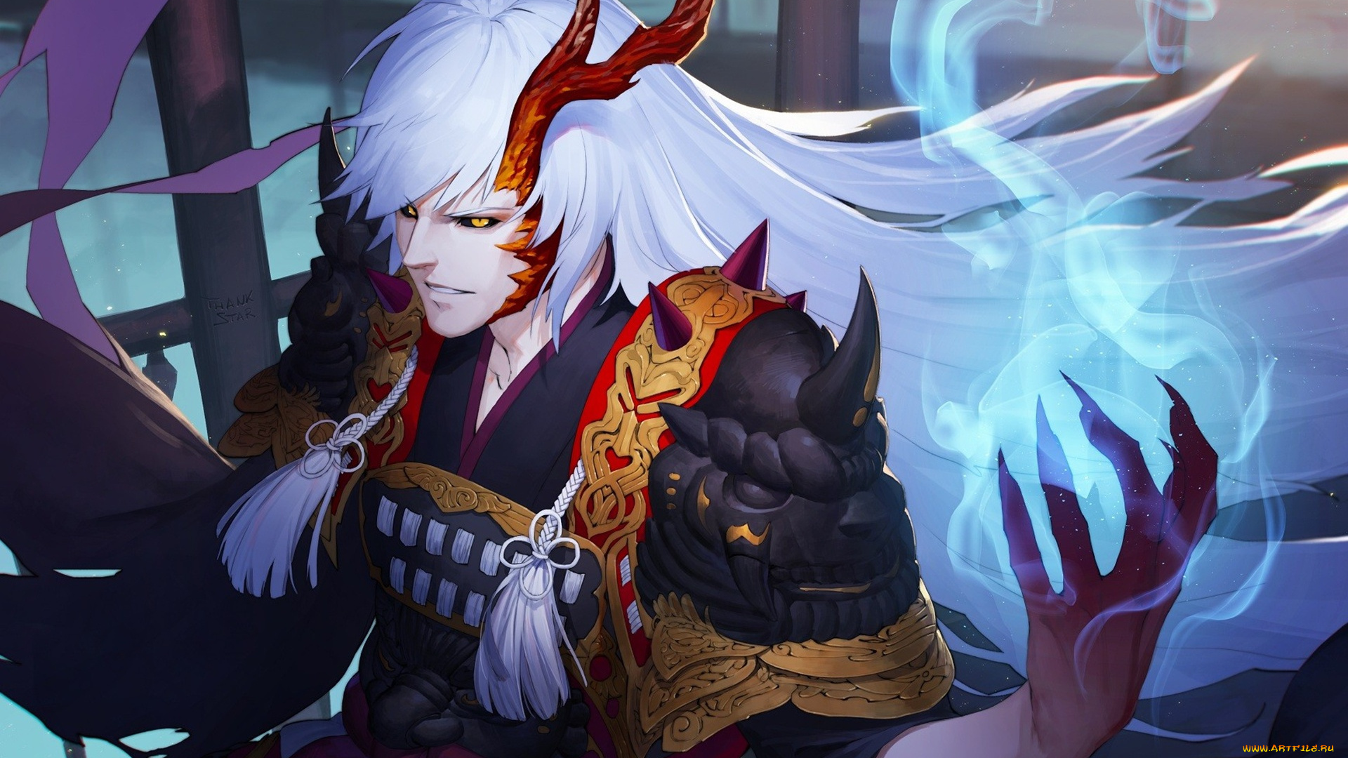 аниме, onmyouji, silver, fox