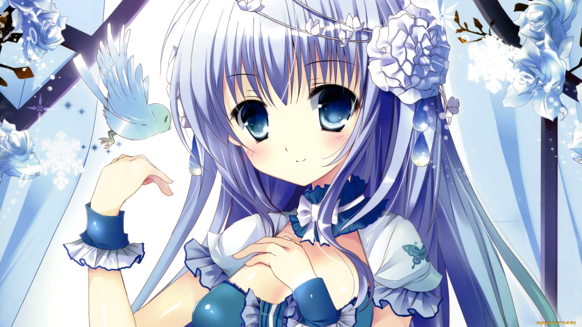 аниме, unknown, , другое, фон, взгляд, девушка