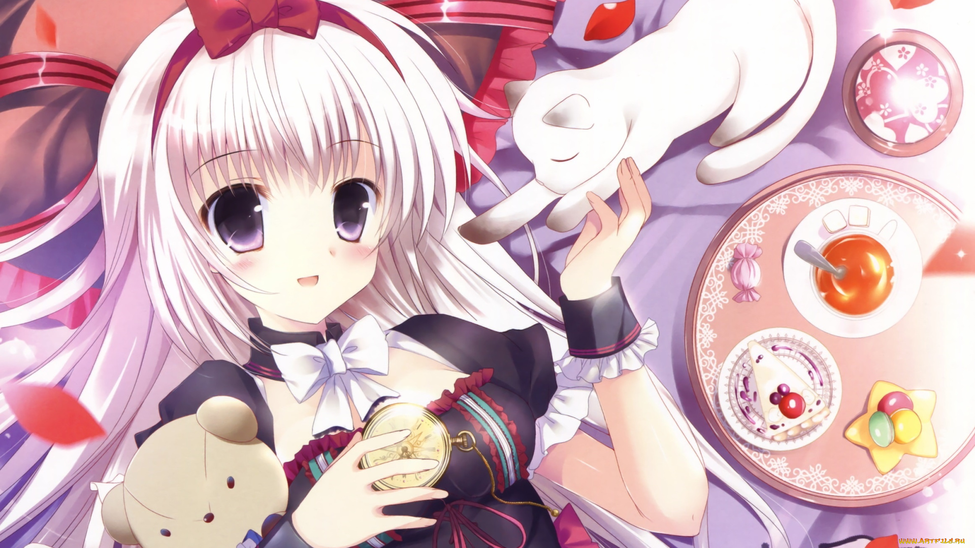 аниме, животные, , существа, фон, взгляд, девушка