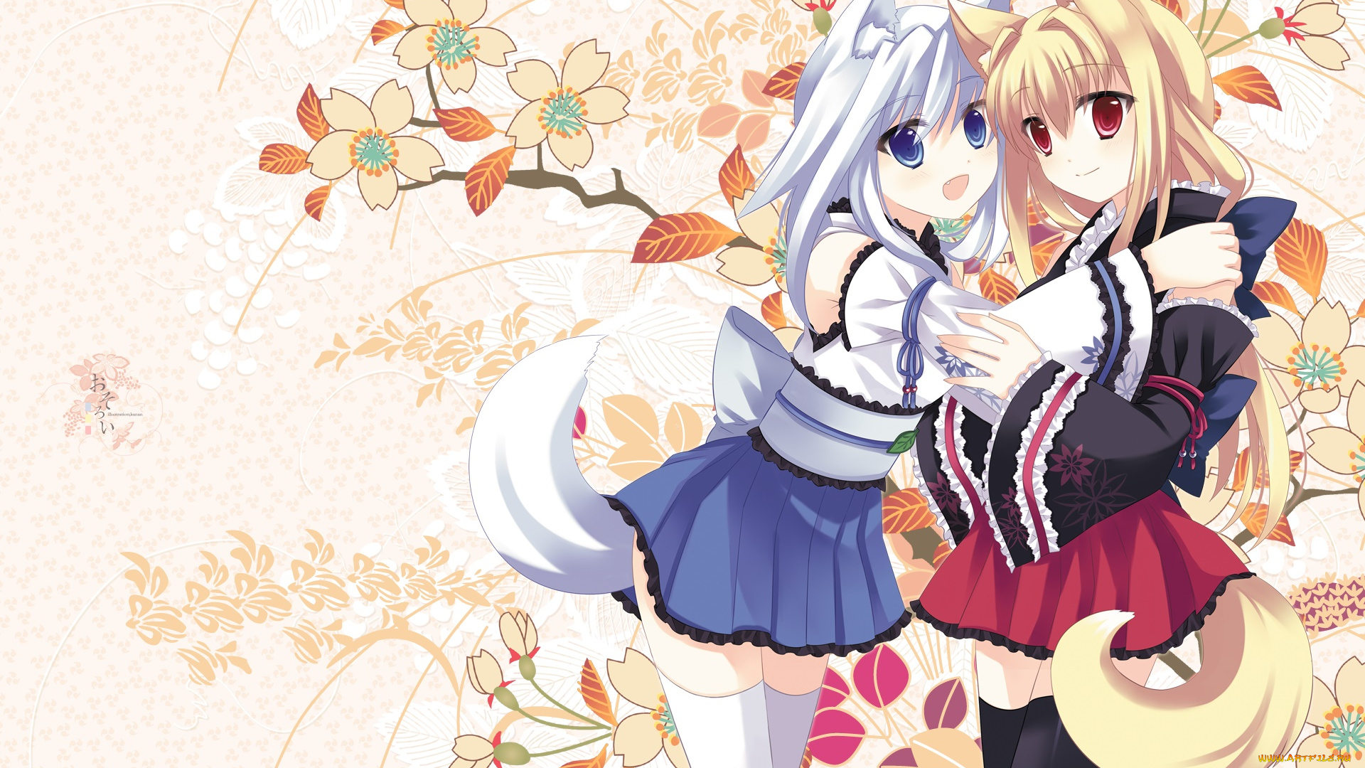 аниме, животные, , существа, фон, взгляд, девушки