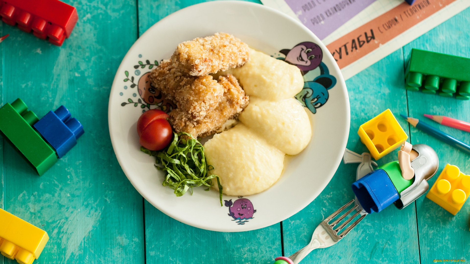 еда, вторые, блюда, пюре, зелень, вкусно, обед