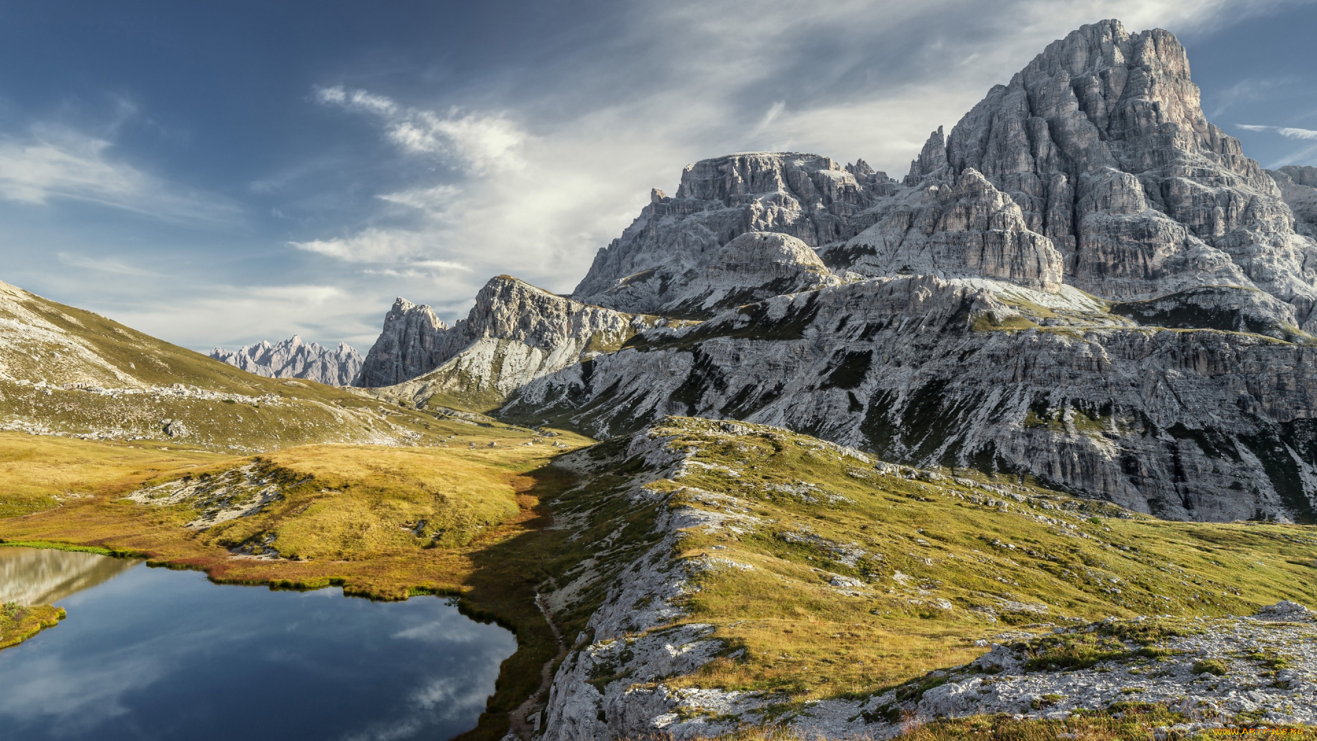 природа, горы, камни, листья, мох, осень, деревья, ручей, лес