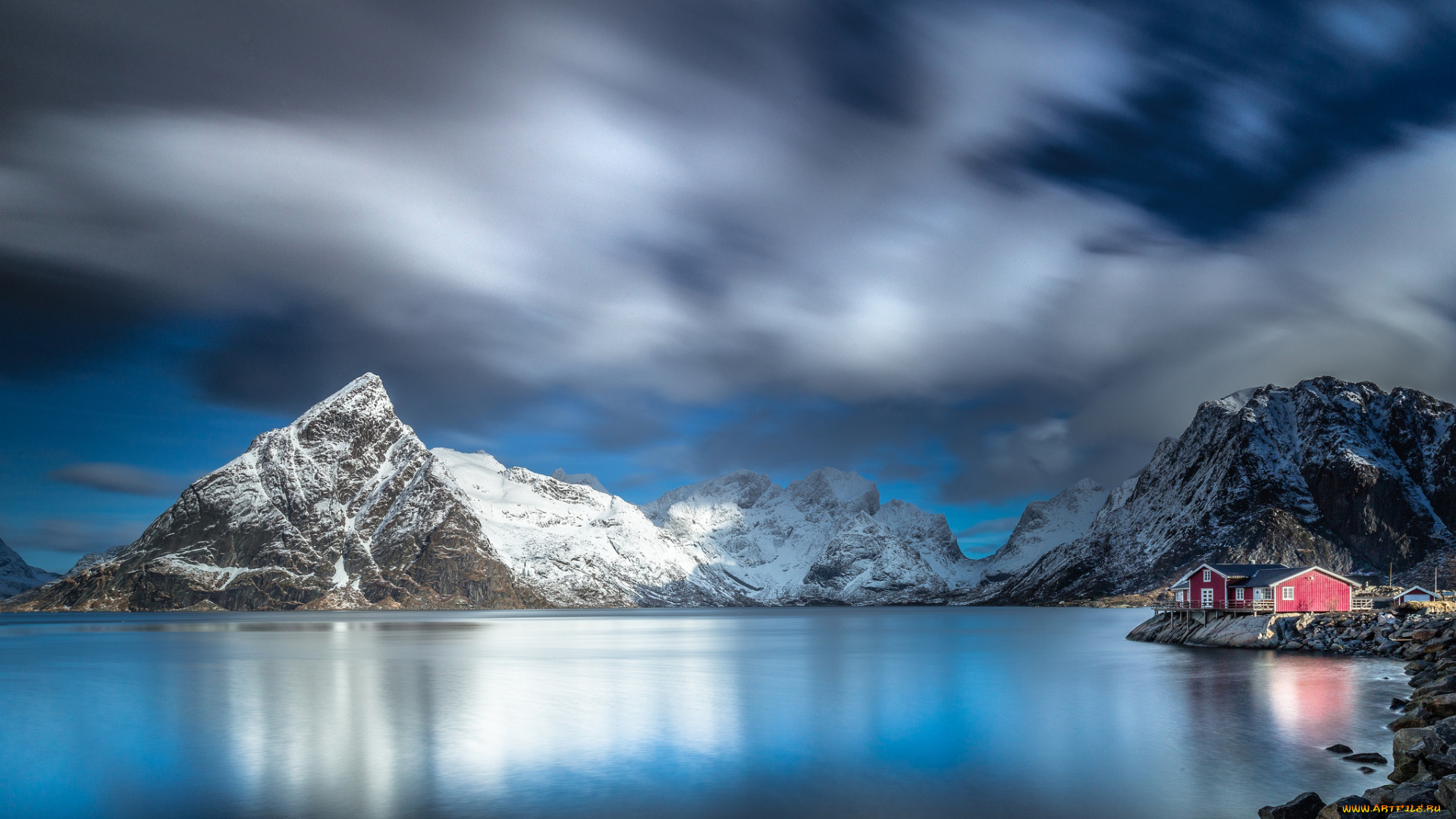 природа, реки, озера, горы, река, красота, зима, снег