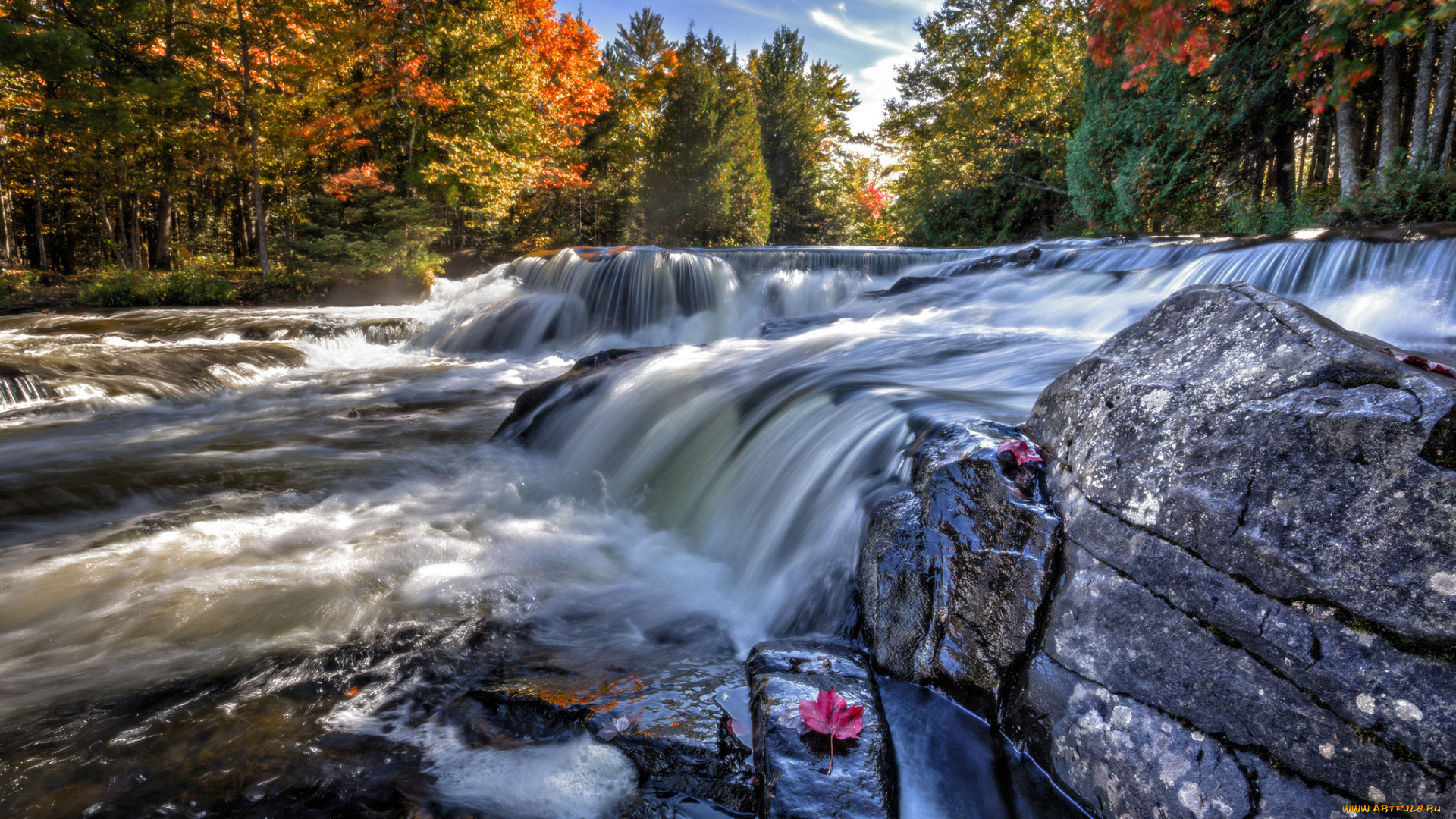 природа, водопады, water, river, stream, rocks, waterfall, вода, река, поток, камни, водопад