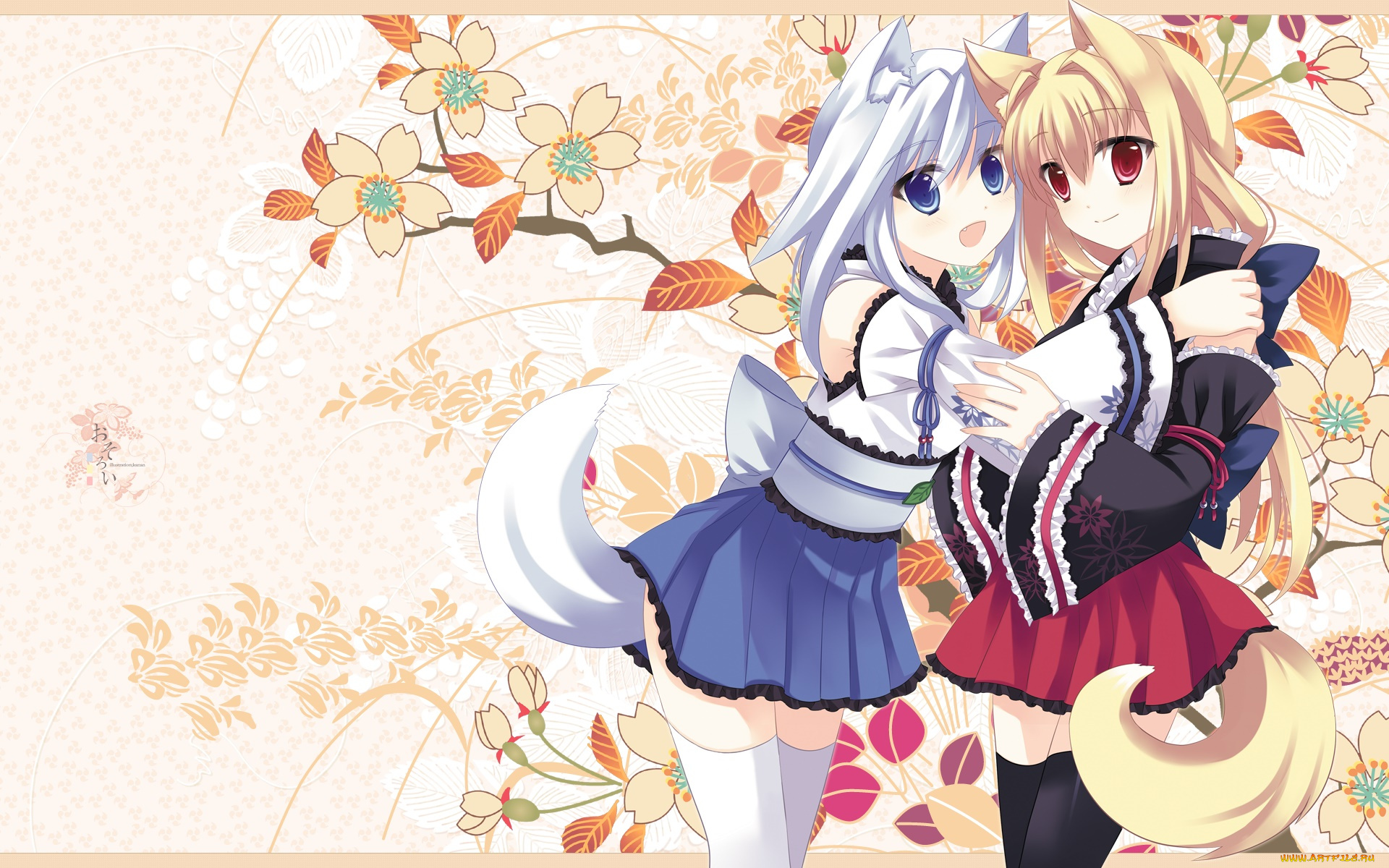 аниме, животные, , существа, фон, взгляд, девушки