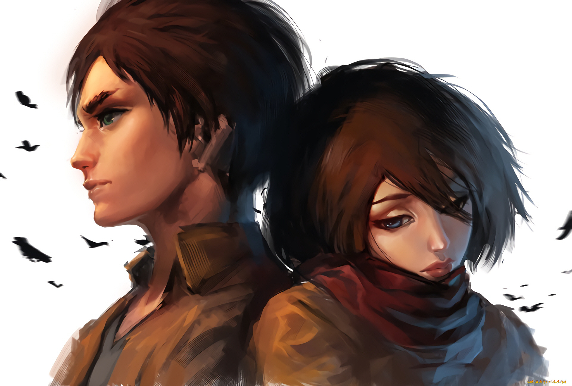 аниме, shingeki, no, kyojin, атака, титанов