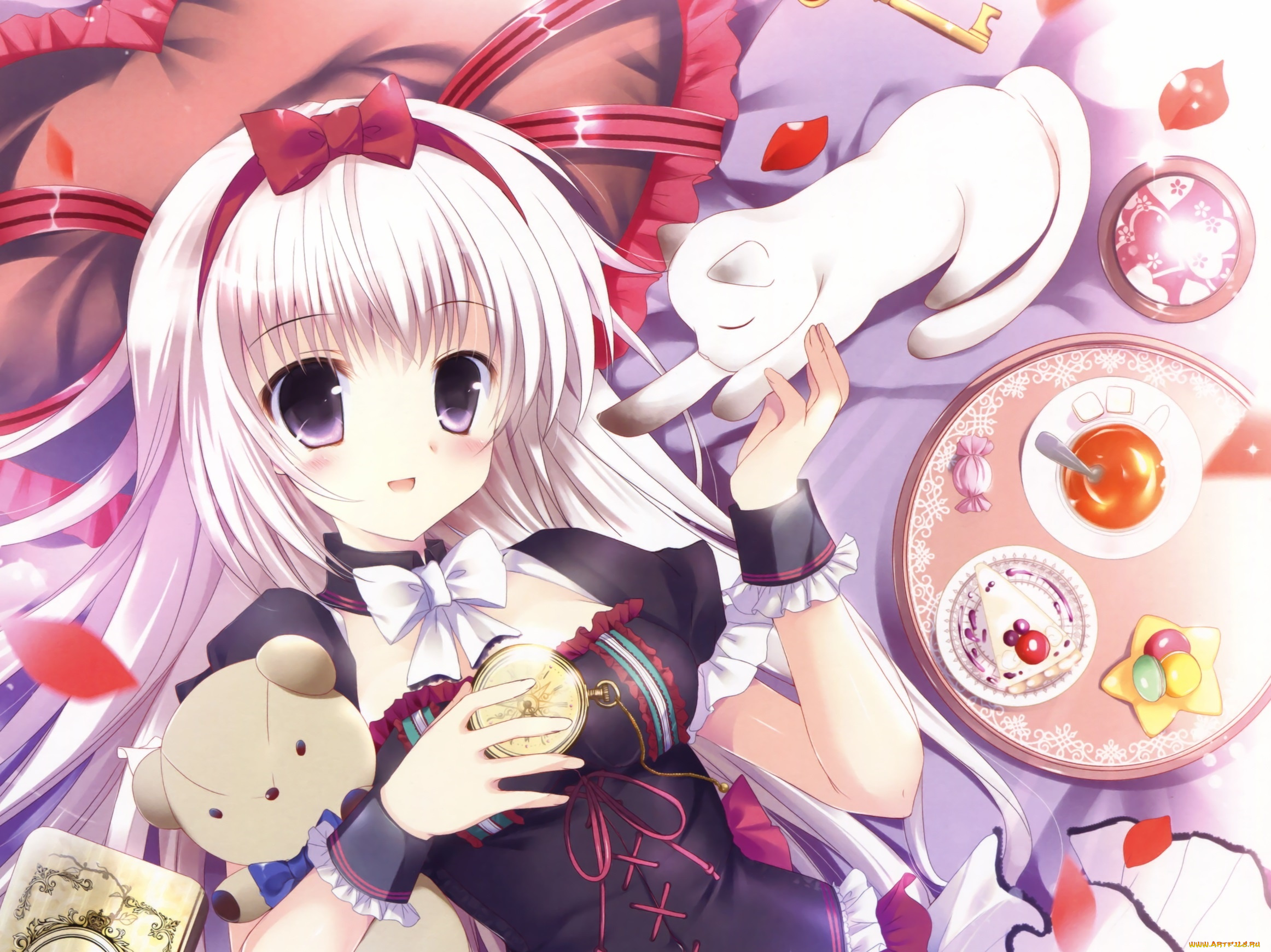 аниме, животные, , существа, фон, взгляд, девушка