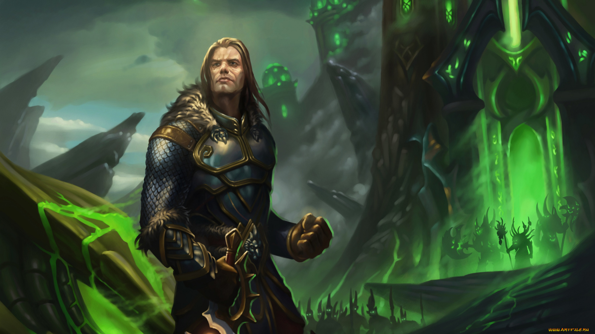 фэнтези, люди, фон, мужчина, меч, латы, взгляд