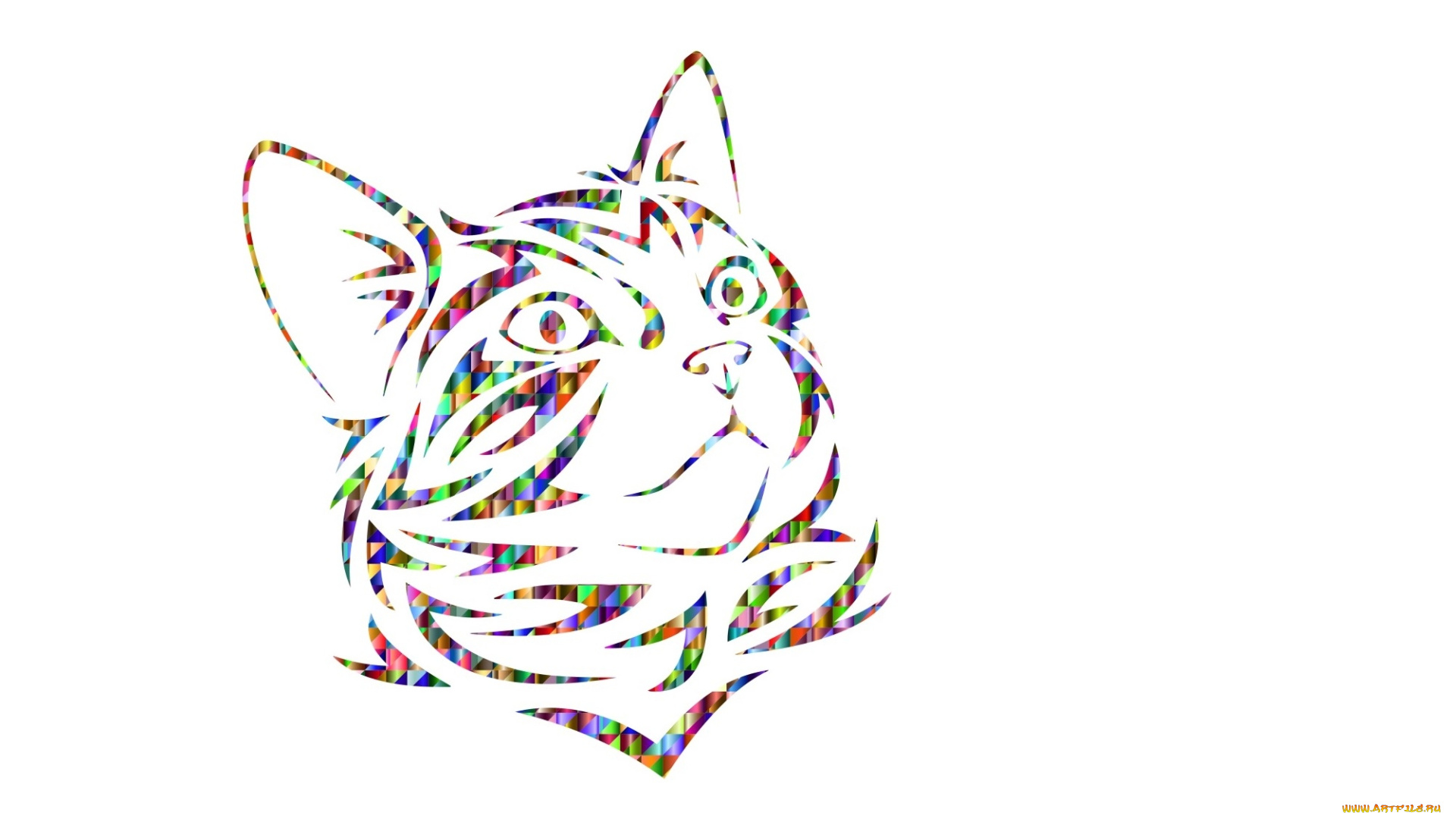 векторная, графика, животные, , animals, кот, морда